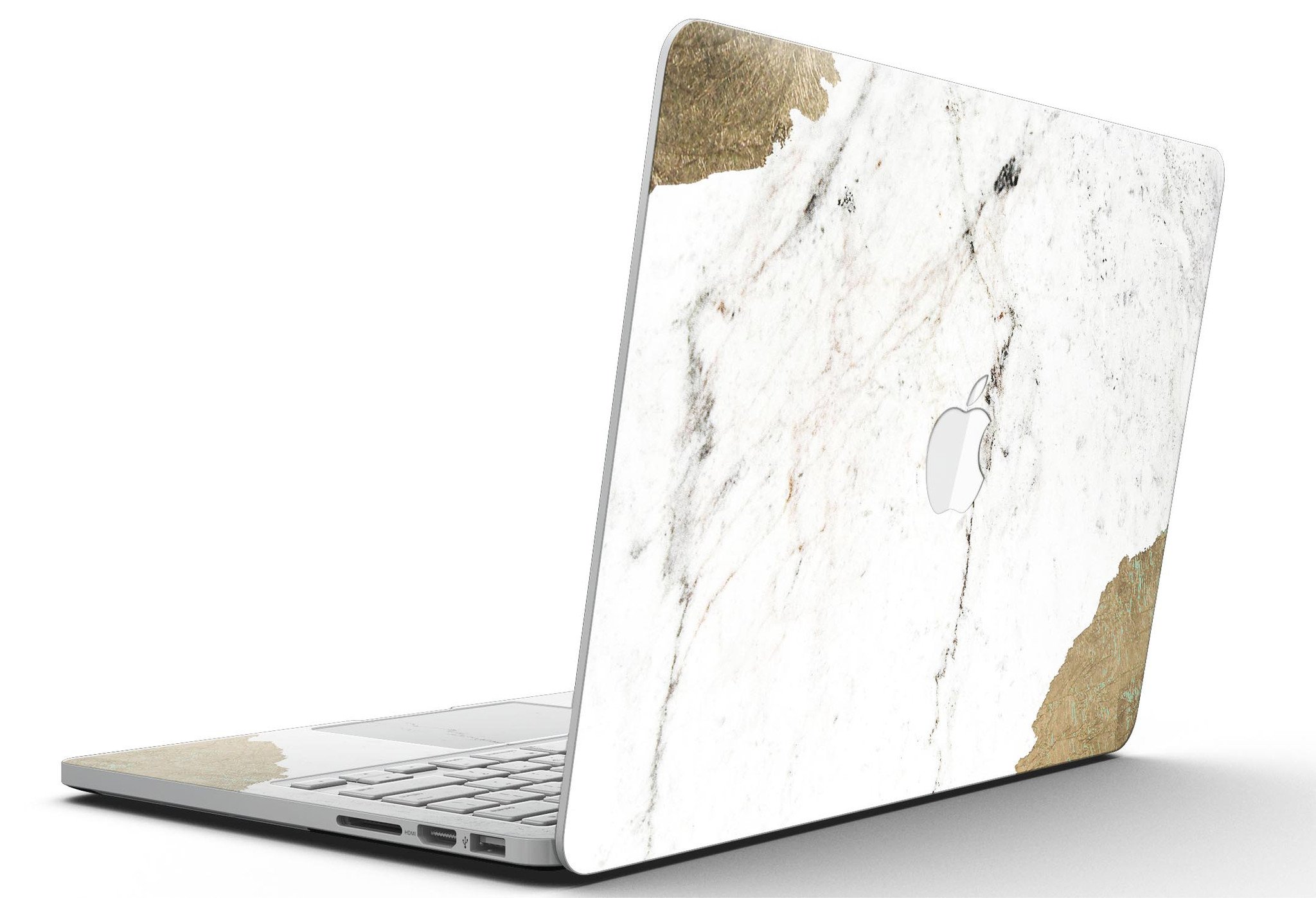 Gold Foiled Marble skin for MacBook Pro with Retina Display, showcasing a stylish design that offers protection and personalization.