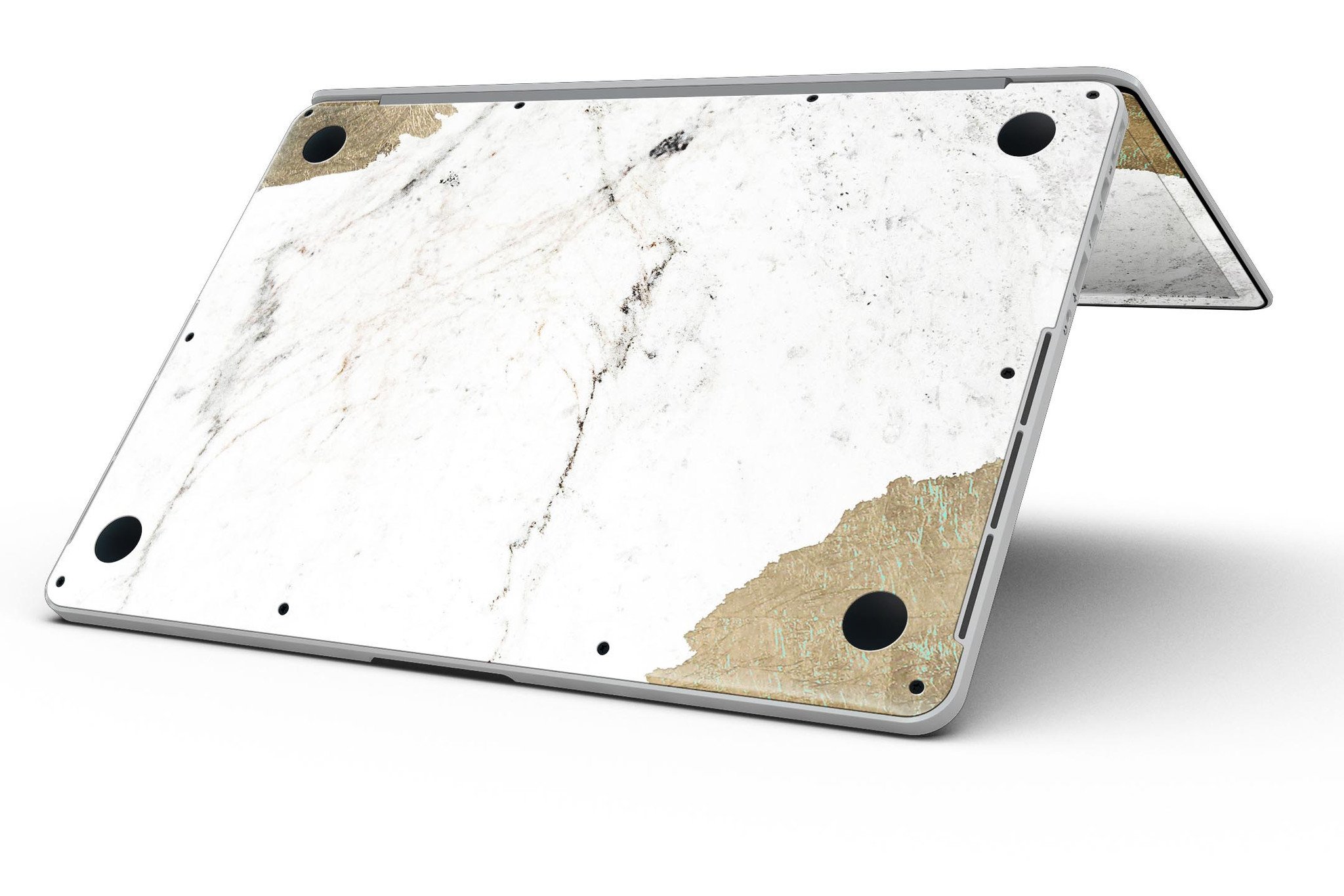 Gold Foiled Marble skin for MacBook Pro with Retina Display, showcasing a stylish design that offers protection and personalization.