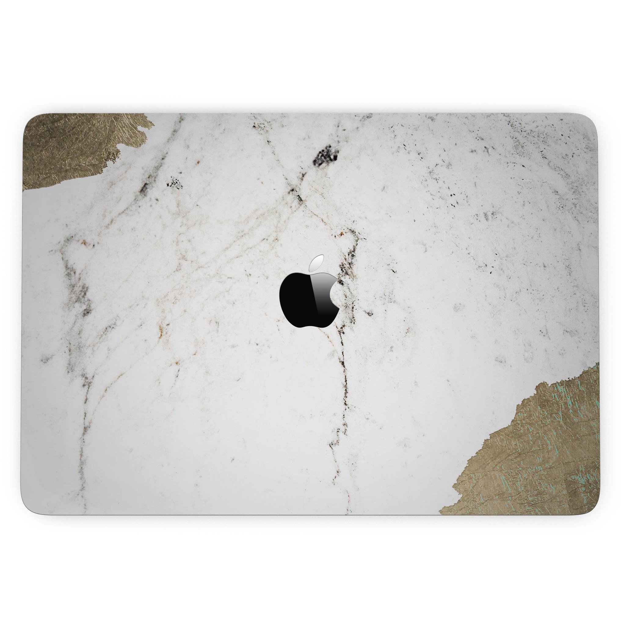 Gold Foiled Marble skin kit for MacBook Pro with Touch Bar, showcasing a stylish design that protects the device.