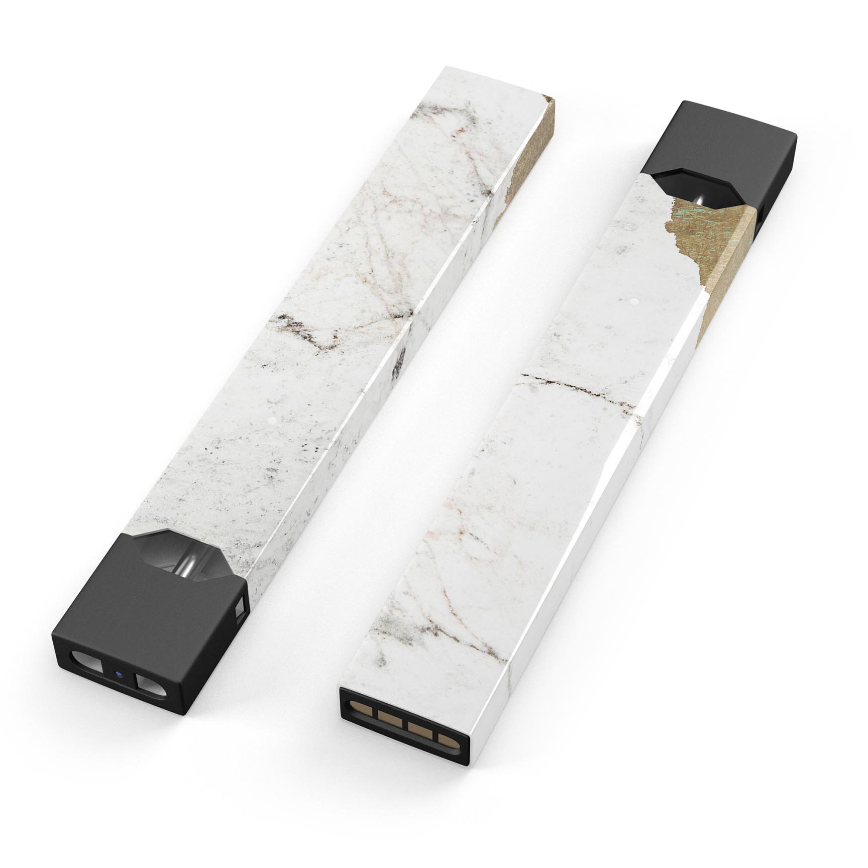 Gold Foiled Marble skin wrap for JUUL vaping device, showcasing a stylish design with a premium finish.