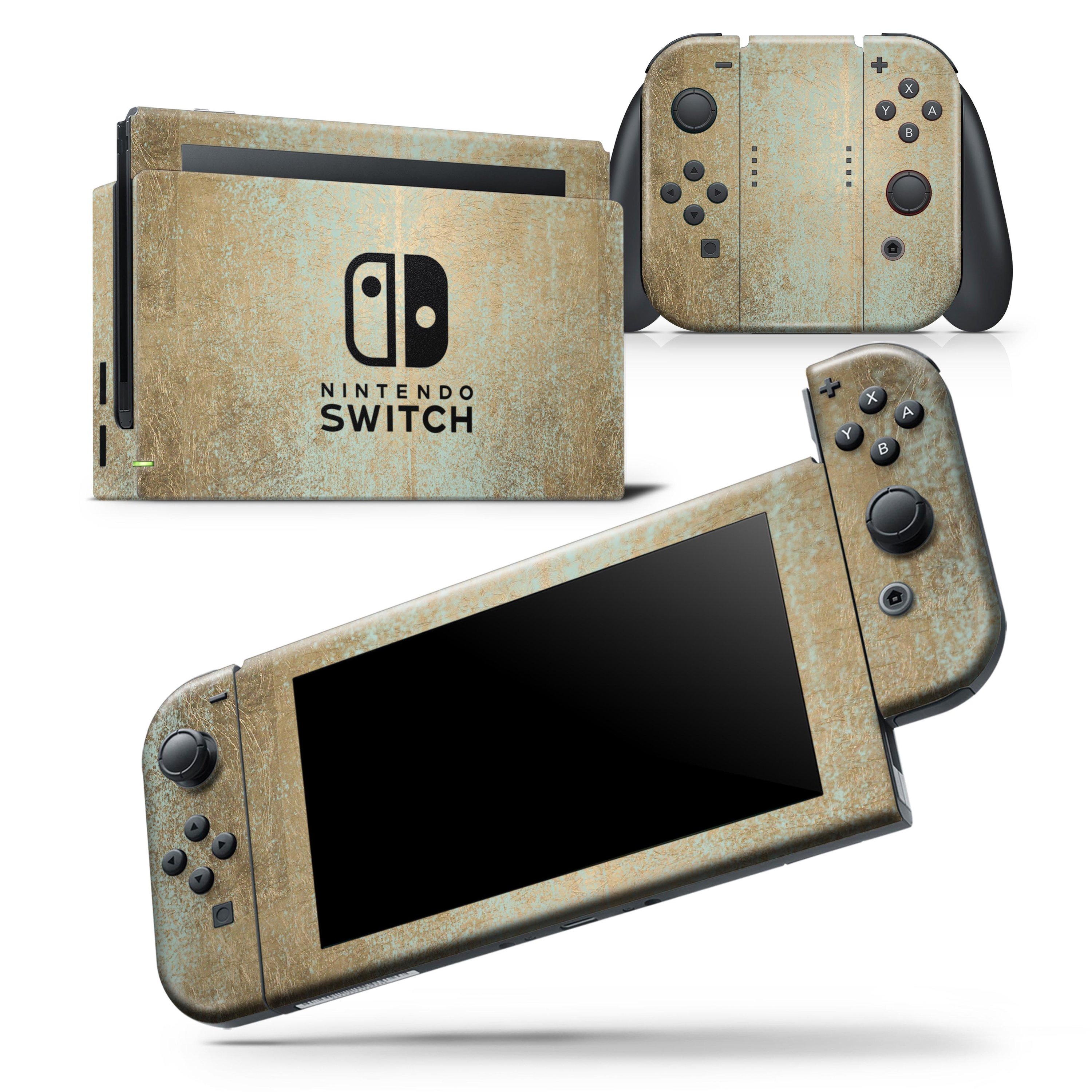 Gold Foiled Surface skin wrap decal for Nintendo Switch Lite, showcasing a stylish design that fits snugly on the console.