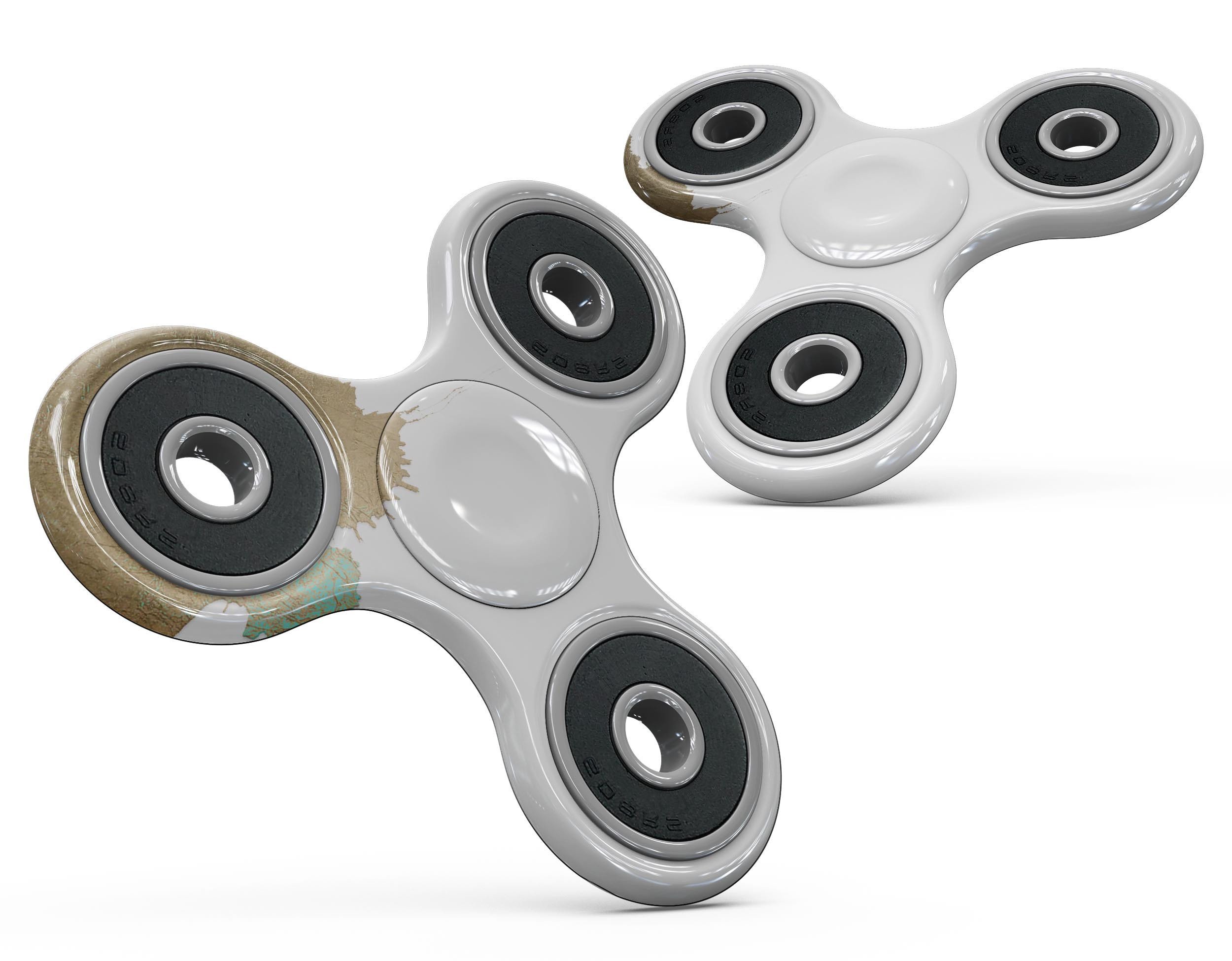 Gold Foiled White v2 Full-Body Fidget Spinner Skin-Kit showcasing a premium vinyl design for protection and style.