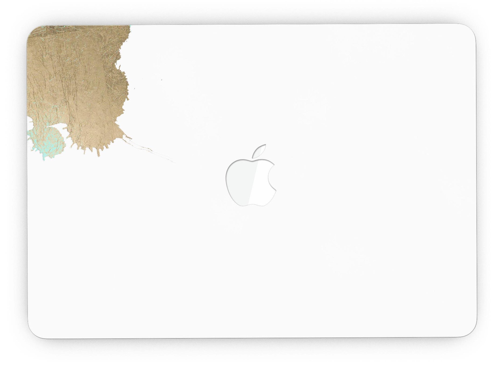 Gold Foiled White v2 skin for MacBook Pro with Retina Display, showcasing a stylish design that offers full coverage and protection.