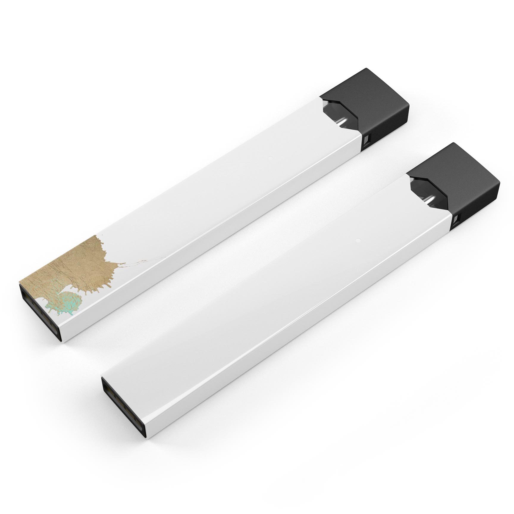 Gold Foiled White v2 skin-wrap sticker designed for JUUL vaping device, showcasing a premium finish and protective features.