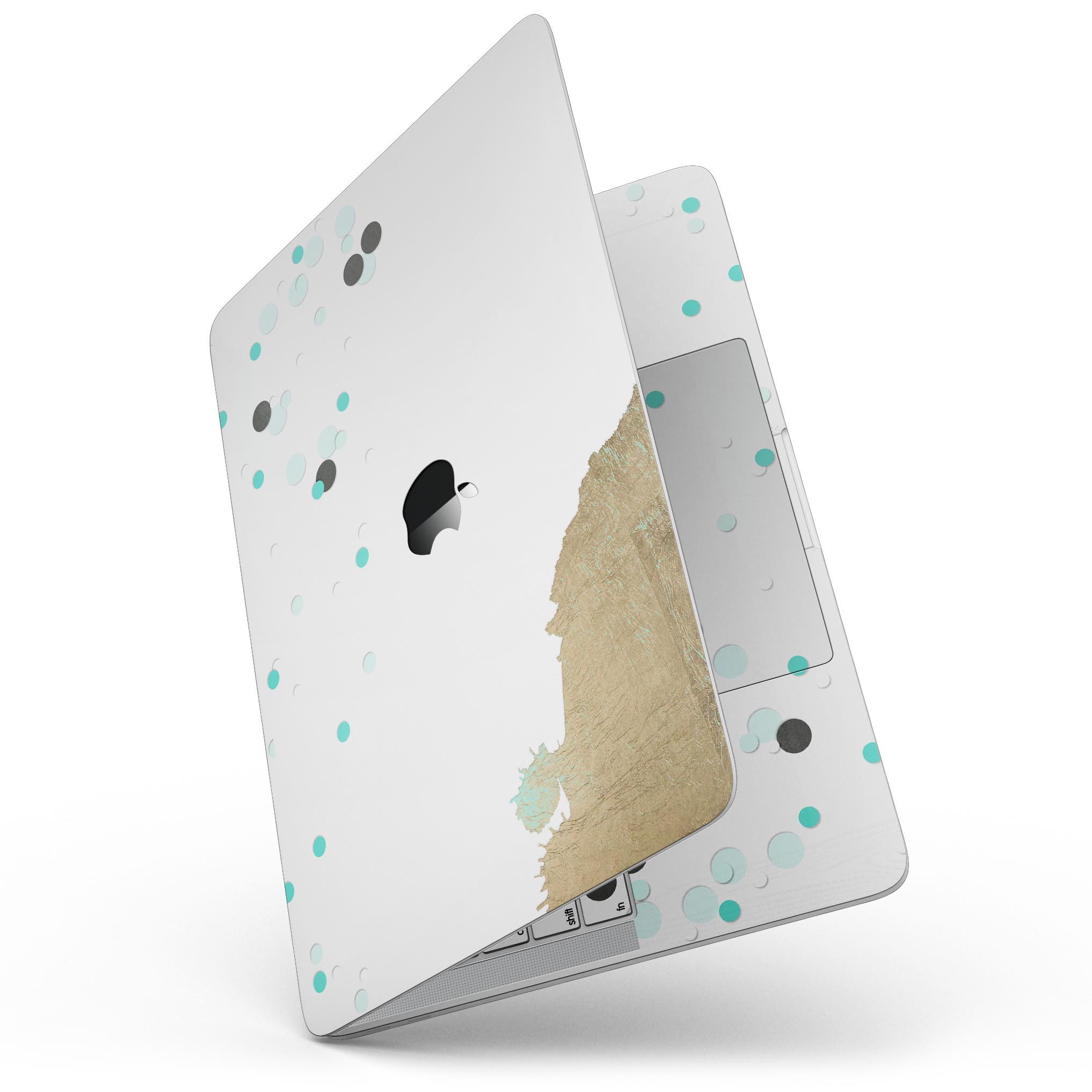 Gold Foiled White v3 skin kit for MacBook Pro with Touch Bar, showcasing a stylish design and premium vinyl material.