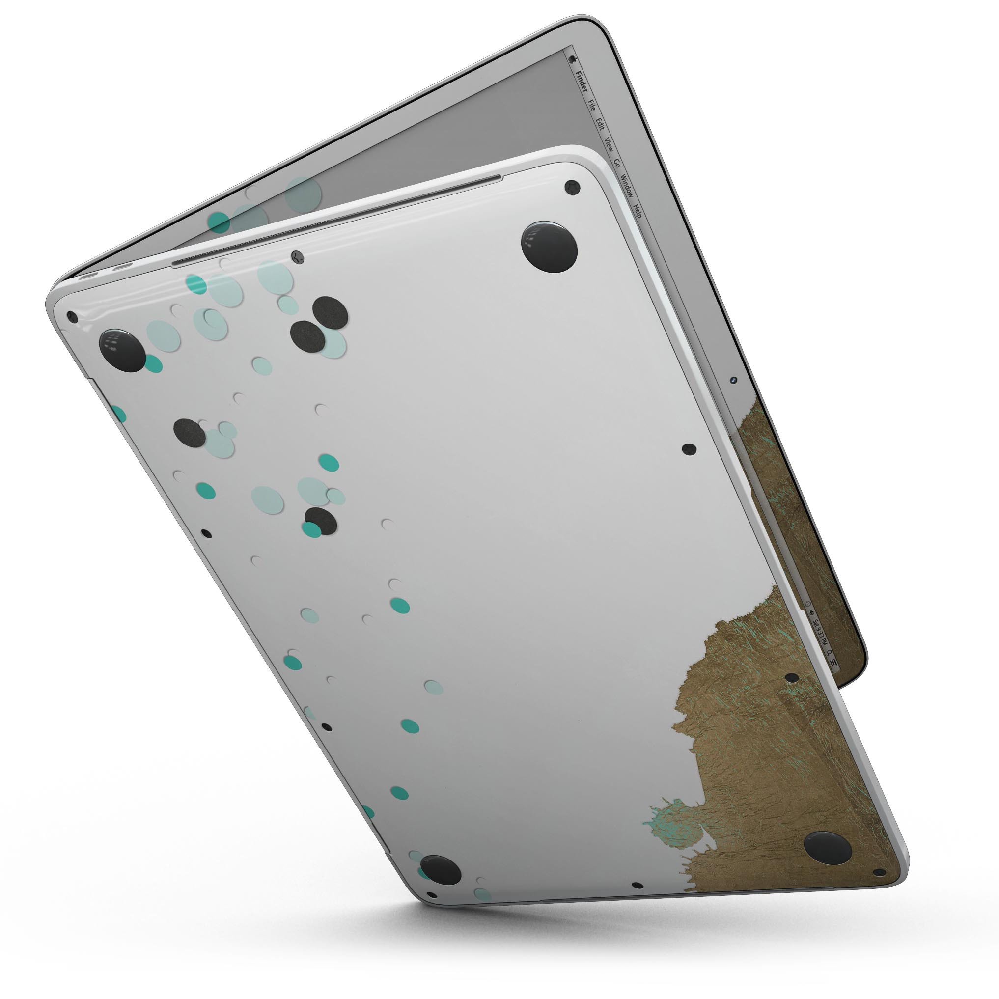 Gold Foiled White v3 skin kit for MacBook Pro with Touch Bar, showcasing a stylish design and premium vinyl material.