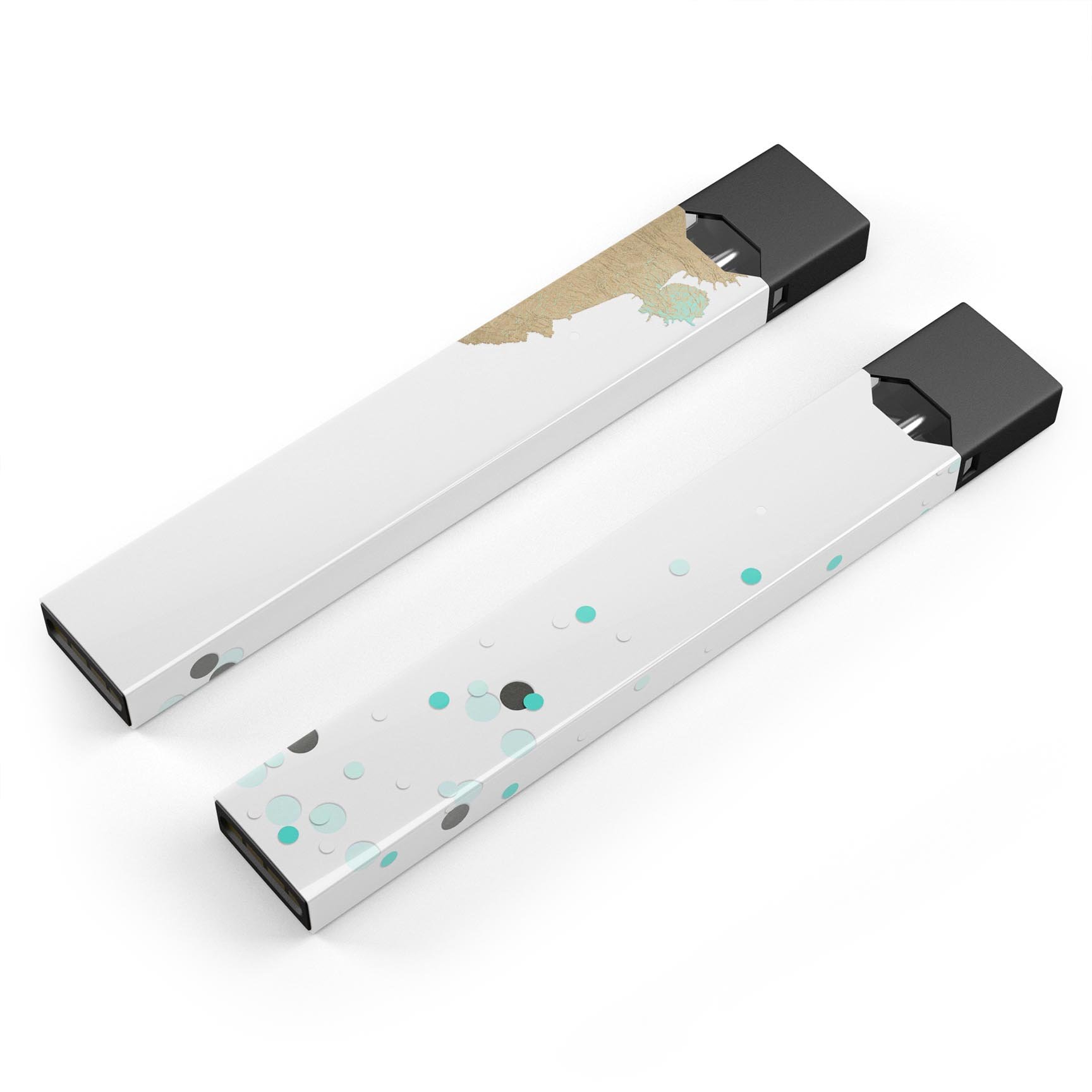 Gold Foiled White v3 skin-wrap sticker designed for JUUL vaping device, showcasing a premium gold foil finish.