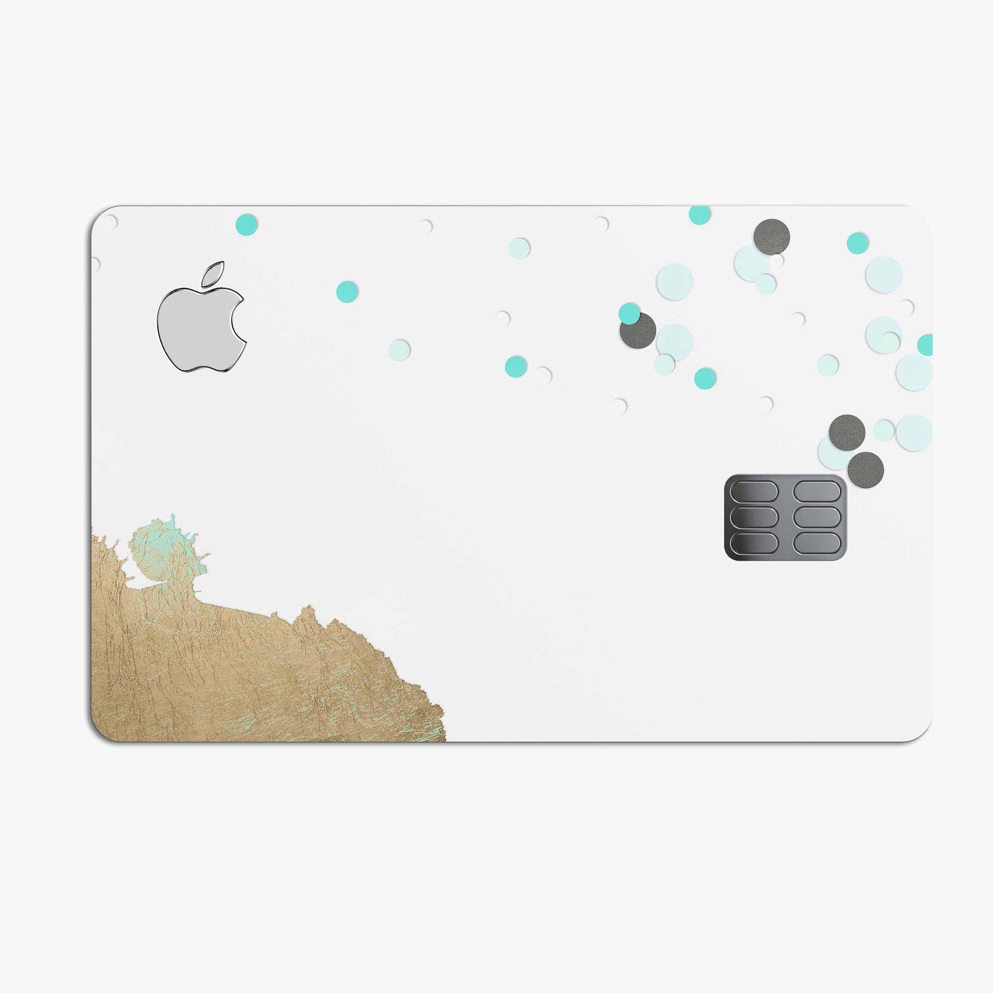 Gold Foiled White v3 decal skin-kit for Apple Card, showcasing premium vinyl material and elegant design.