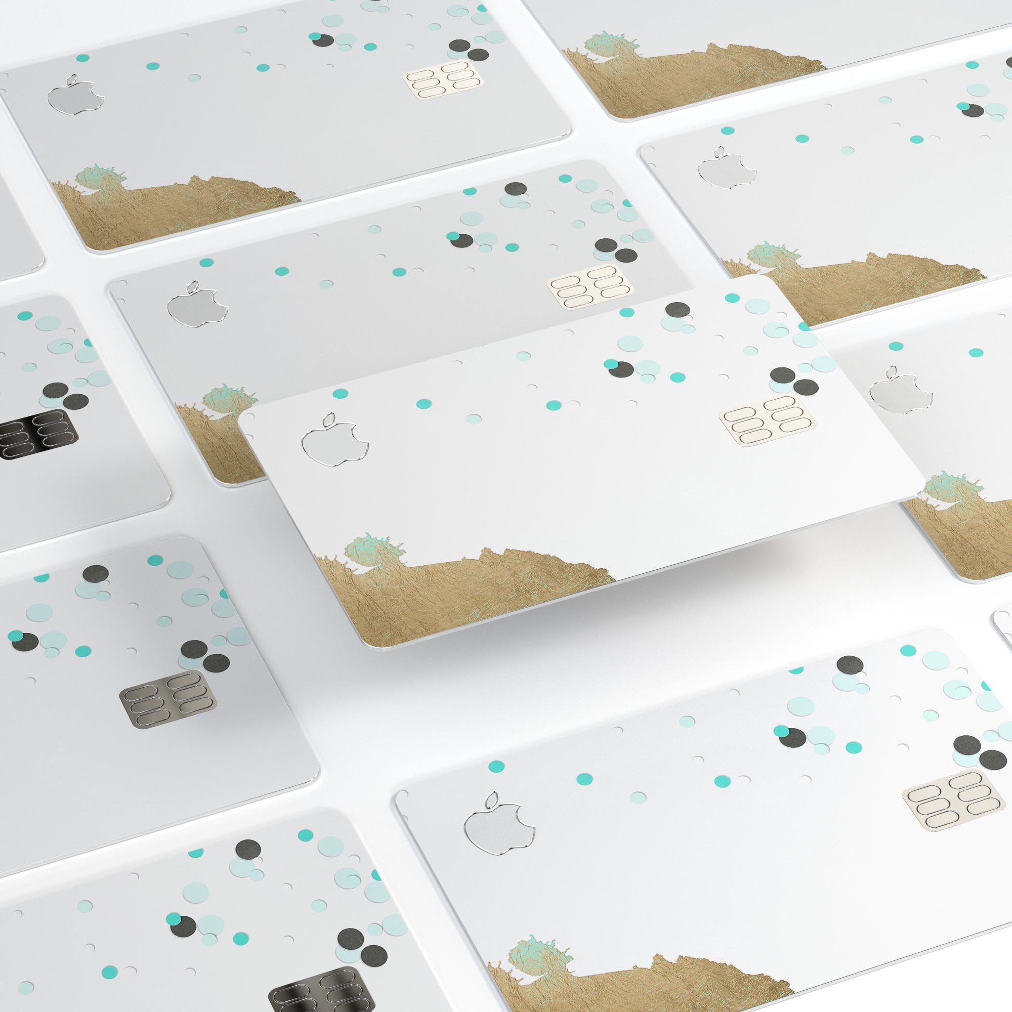 Gold Foiled White v3 decal skin-kit for Apple Card, showcasing premium vinyl material and elegant design.