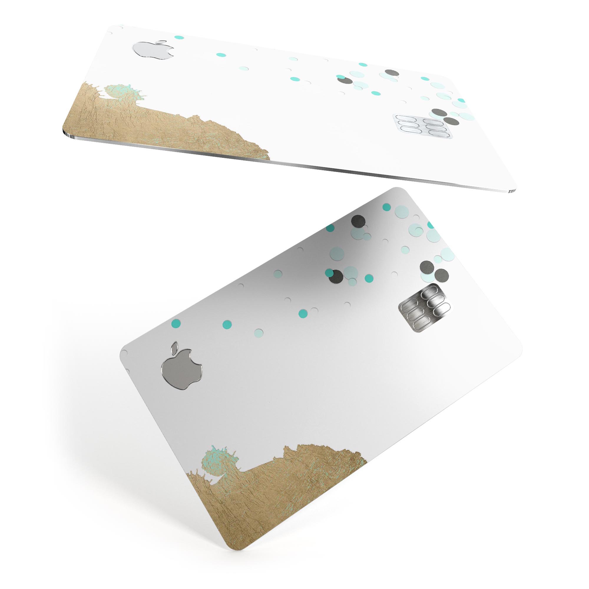 Gold Foiled White v3 decal skin-kit for Apple Card, showcasing premium vinyl material and elegant design.
