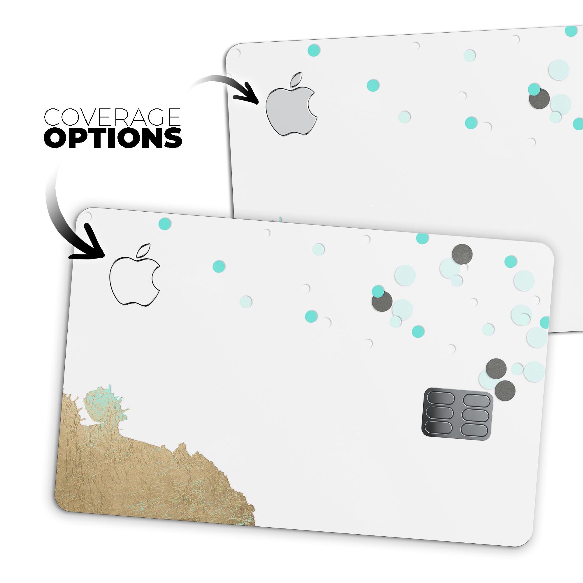 Gold Foiled White v3 decal skin-kit for Apple Card, showcasing premium vinyl material and elegant design.