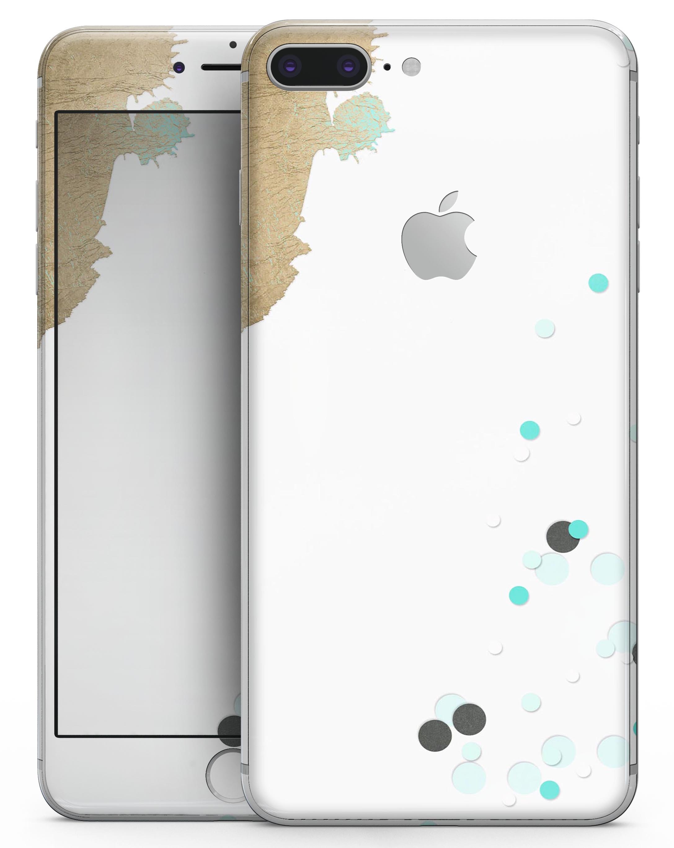 Gold Foiled White skin for iPhone 8 and 8 Plus, showcasing a sleek design with a luxurious finish.