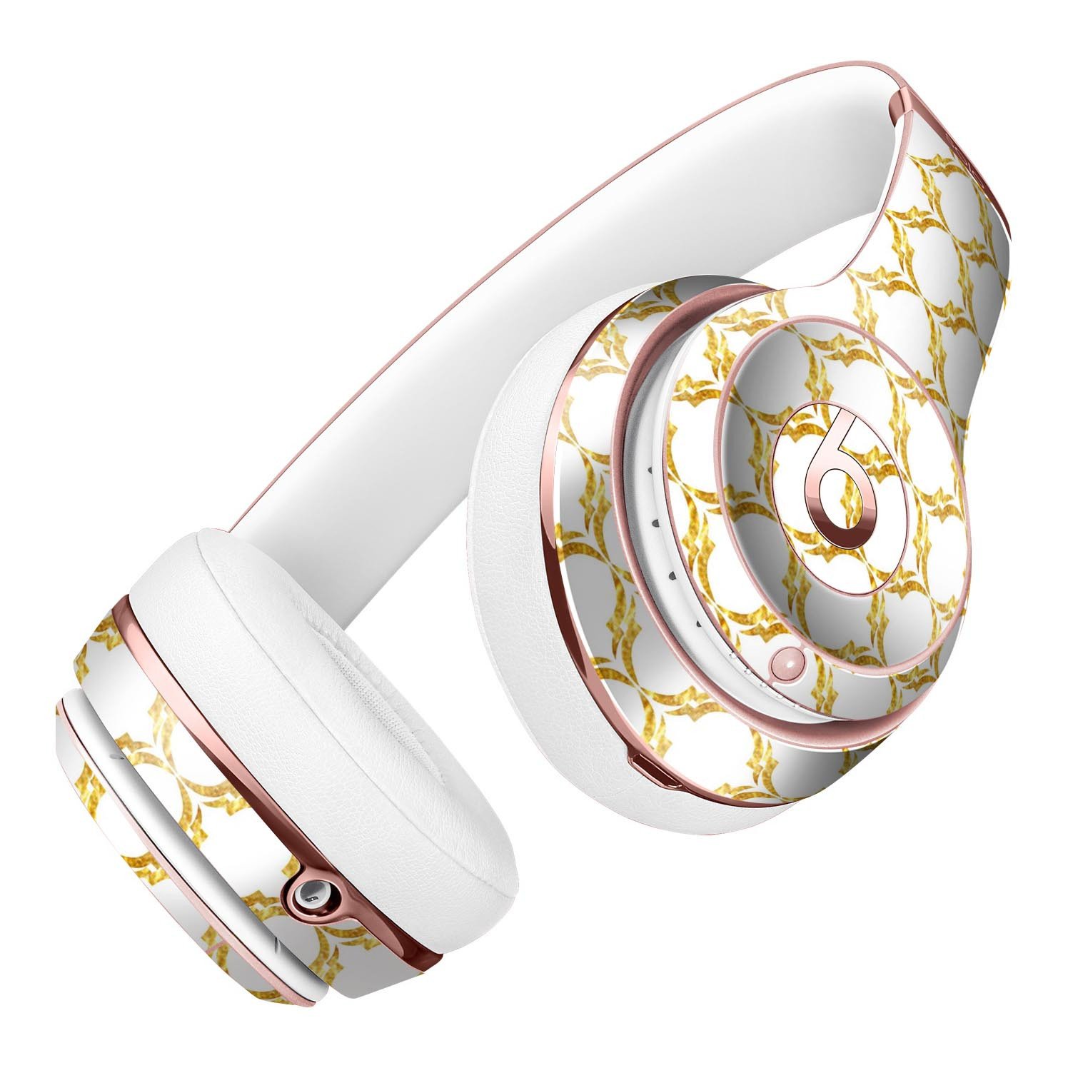 Gold Moroccan v3 Full-Body Skin Kit for Beats by Dre Solo 3, showcasing intricate design and premium vinyl material.