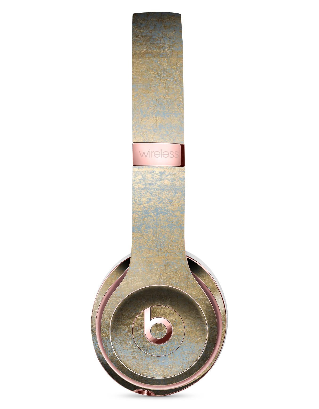 Gold Scratched Foil Full-Body Skin Kit for Beats by Dre Solo 3, showcasing its stylish design and premium vinyl material.