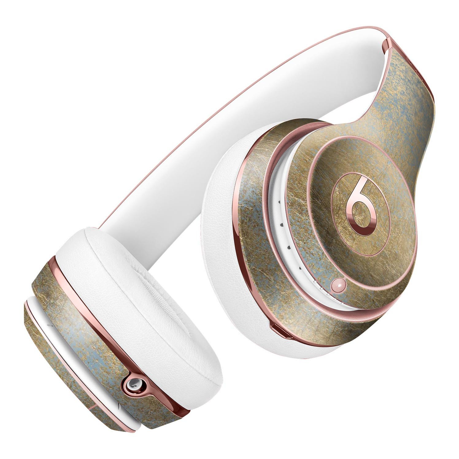 Gold Scratched Foil Full-Body Skin Kit for Beats by Dre Solo 3, showcasing its stylish design and premium vinyl material.