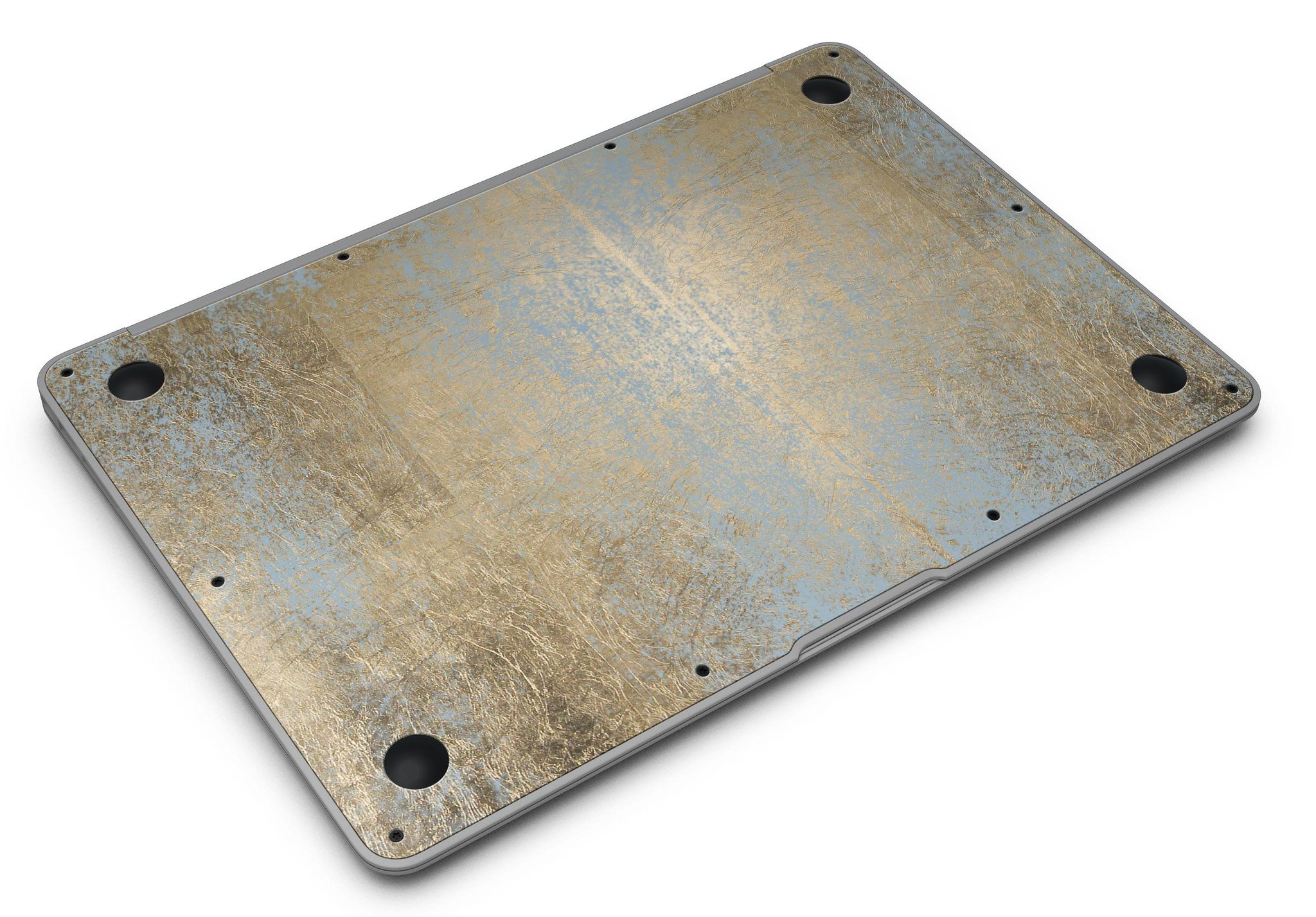 Gold Scratched Foil skin kit for MacBook Air, showcasing a stylish design that protects the device from scratches.