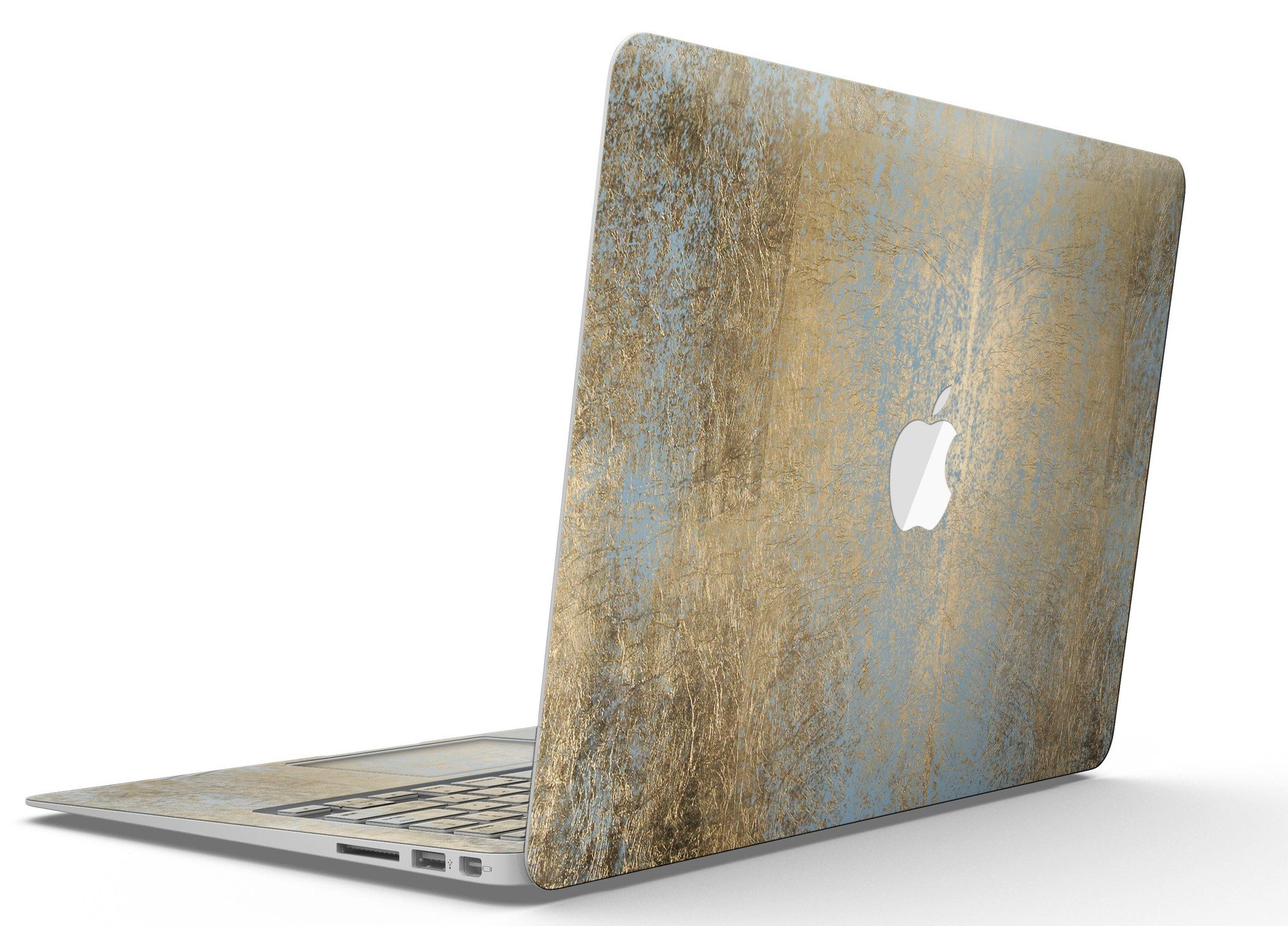 Gold Scratched Foil skin kit for MacBook Air, showcasing a stylish design that protects the device from scratches.
