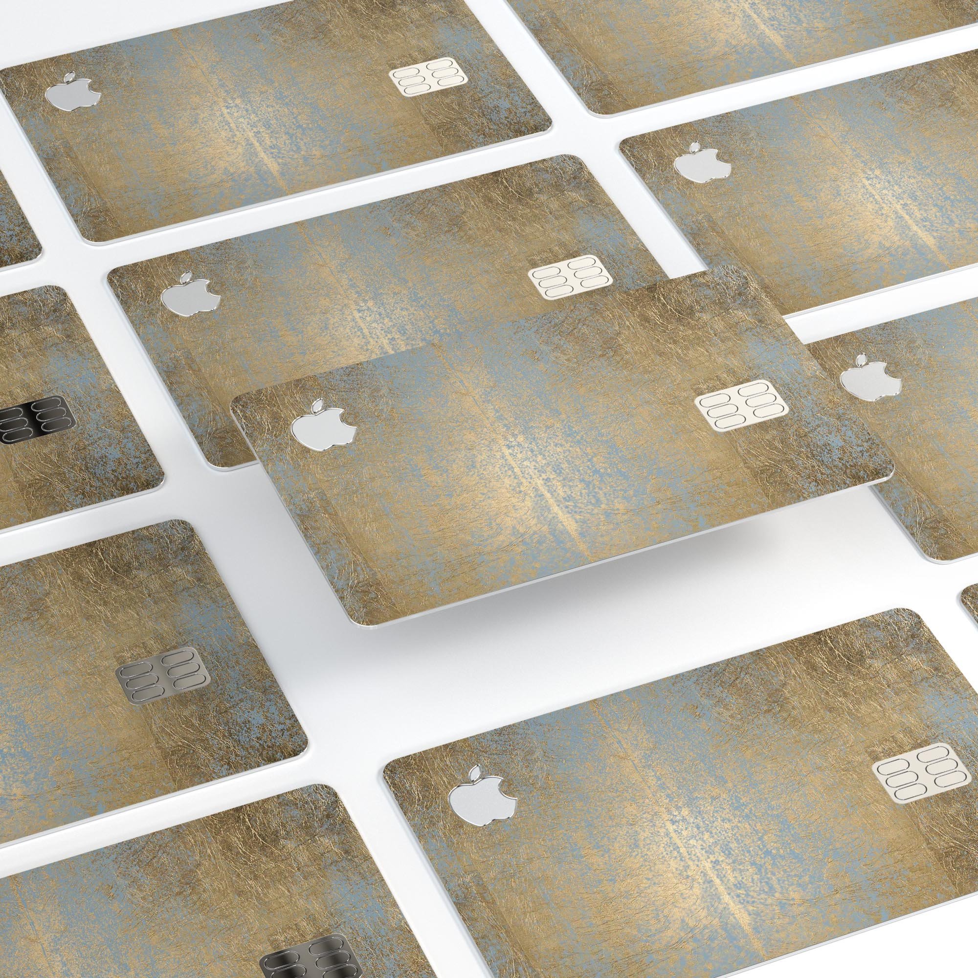 Gold Scratched Foil decal skin-kit for Apple Card, showcasing premium vinyl finish and bubble-free installation.
