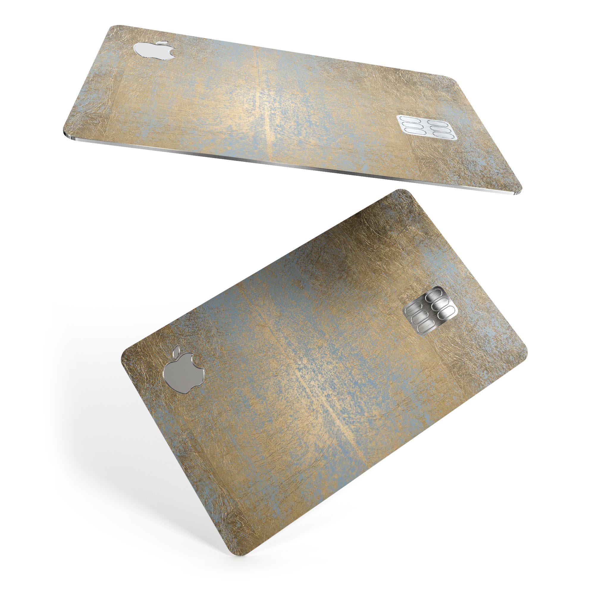 Gold Scratched Foil decal skin-kit for Apple Card, showcasing premium vinyl finish and bubble-free installation.