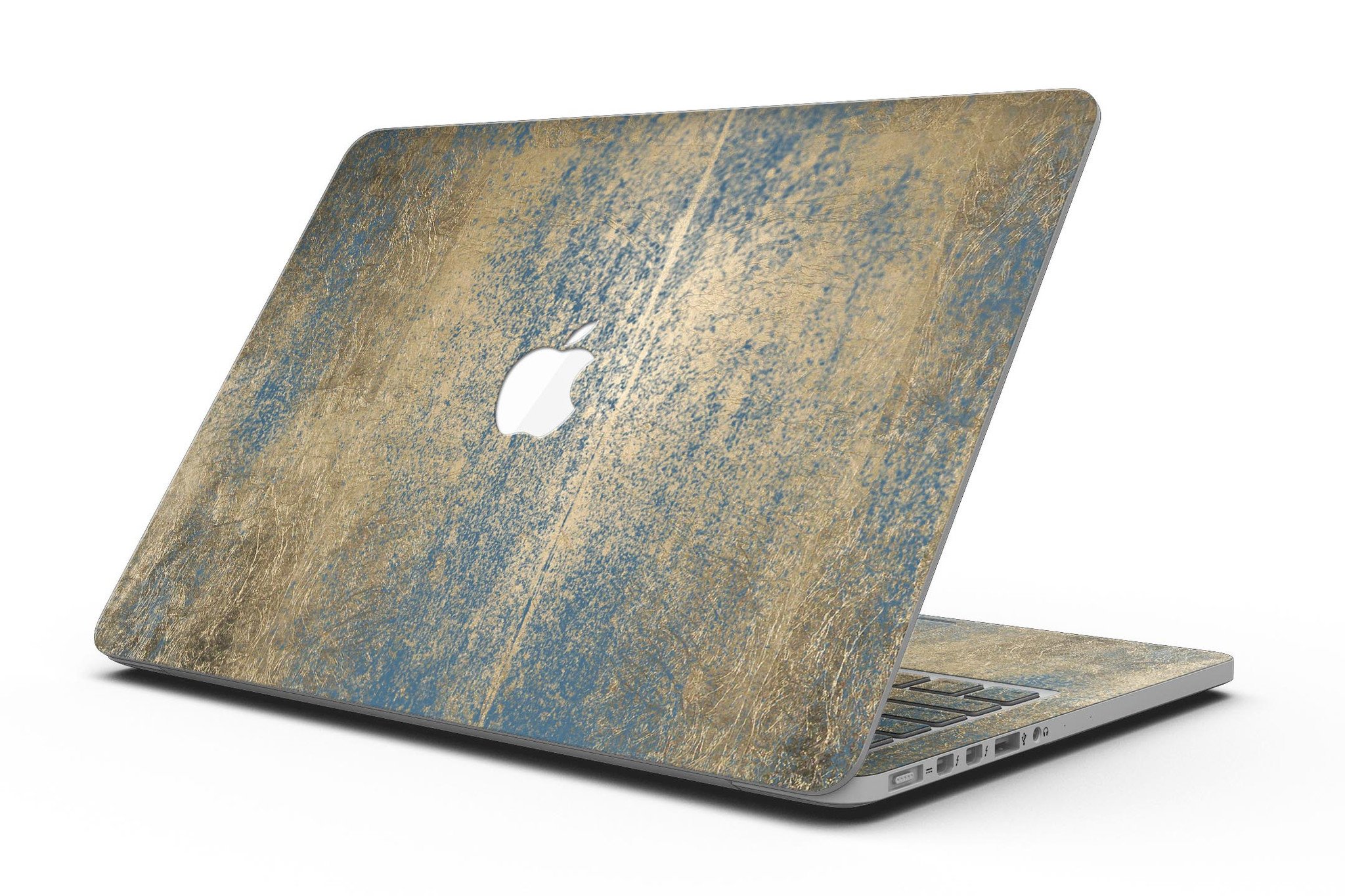 Gold Scratched Foil skin for MacBook Pro with Retina Display, showcasing a stylish design that protects against scratches.