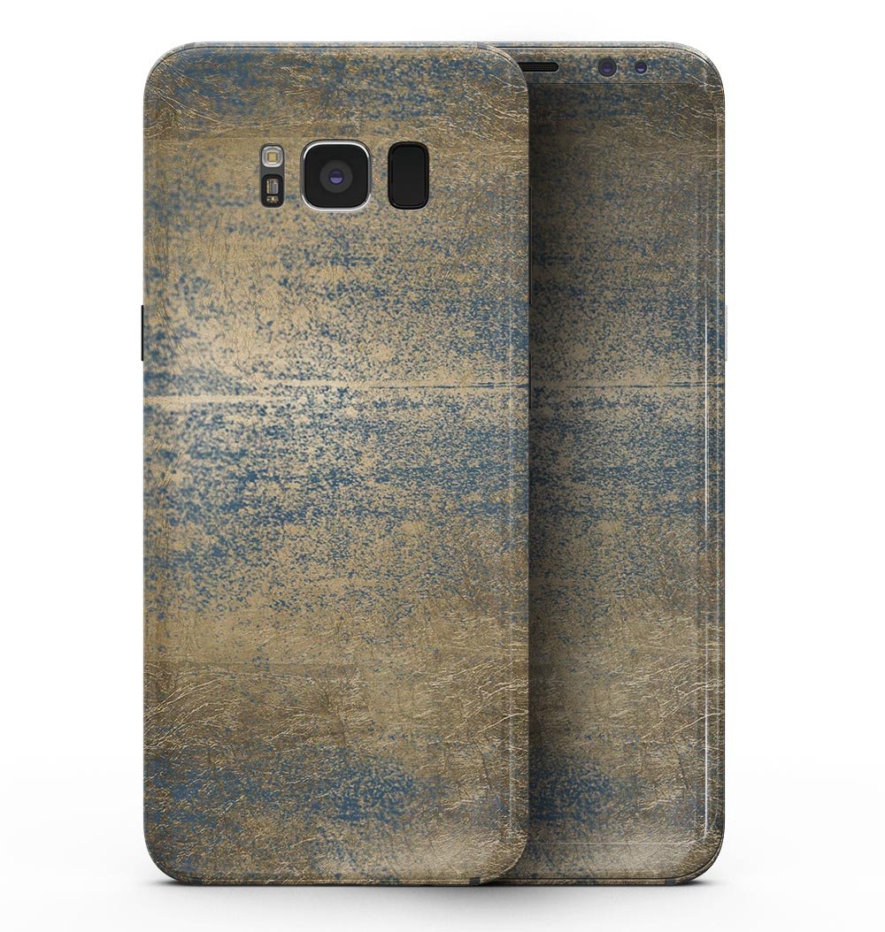 Gold Scratched Foil skin for Samsung Galaxy S8, showcasing a stylish design that protects the device from scratches.