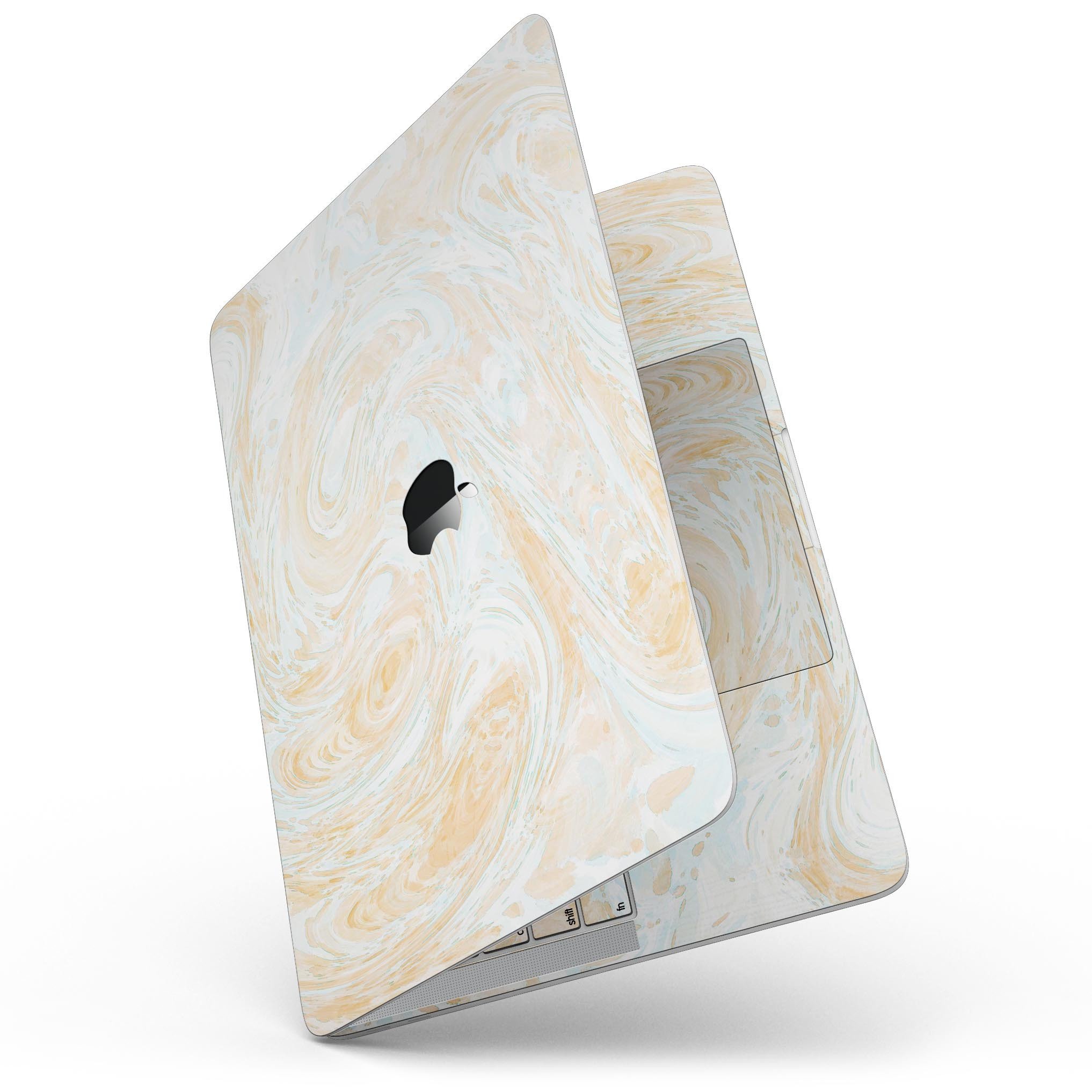 Gold Slate Marble Skin for 13" MacBook Pro without Touch Bar, showcasing a stylish marble design that protects the device.