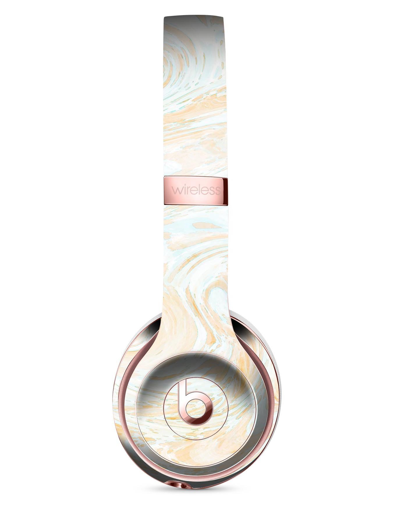 Gold Slate Marble Skin Kit for Beats by Dre Solo 3 Wireless Headphones, showcasing a stylish marble design.