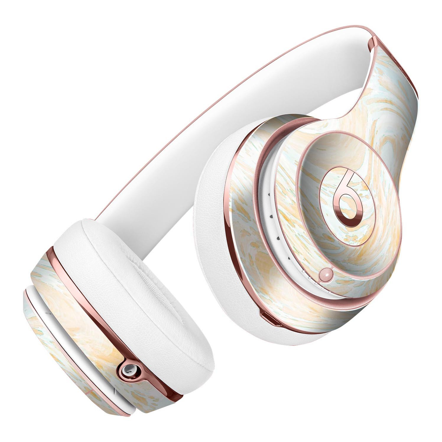 Gold Slate Marble Skin Kit for Beats by Dre Solo 3 Wireless Headphones, showcasing a stylish marble design.