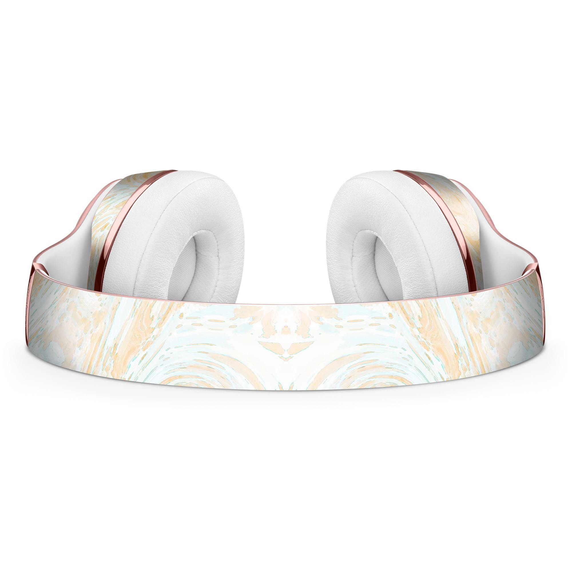 Gold Slate Marble Skin Kit for Beats by Dre Solo 3 Wireless Headphones, showcasing a stylish marble design.