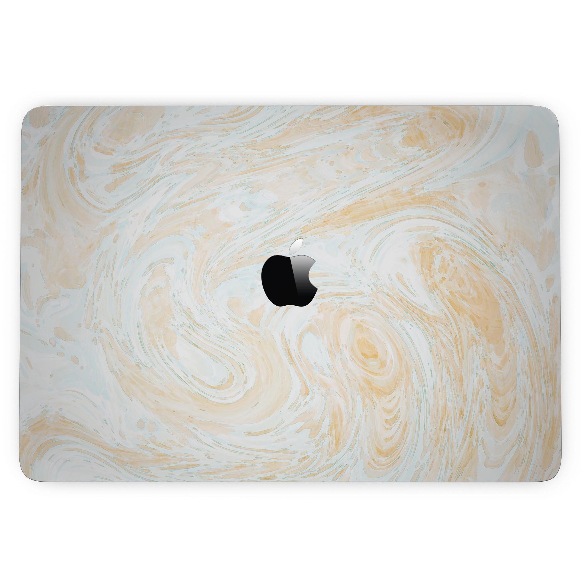 Gold Slate Marble Skin Kit for MacBook Pro with Touch Bar, showcasing a stylish marble design that fits perfectly on the device.