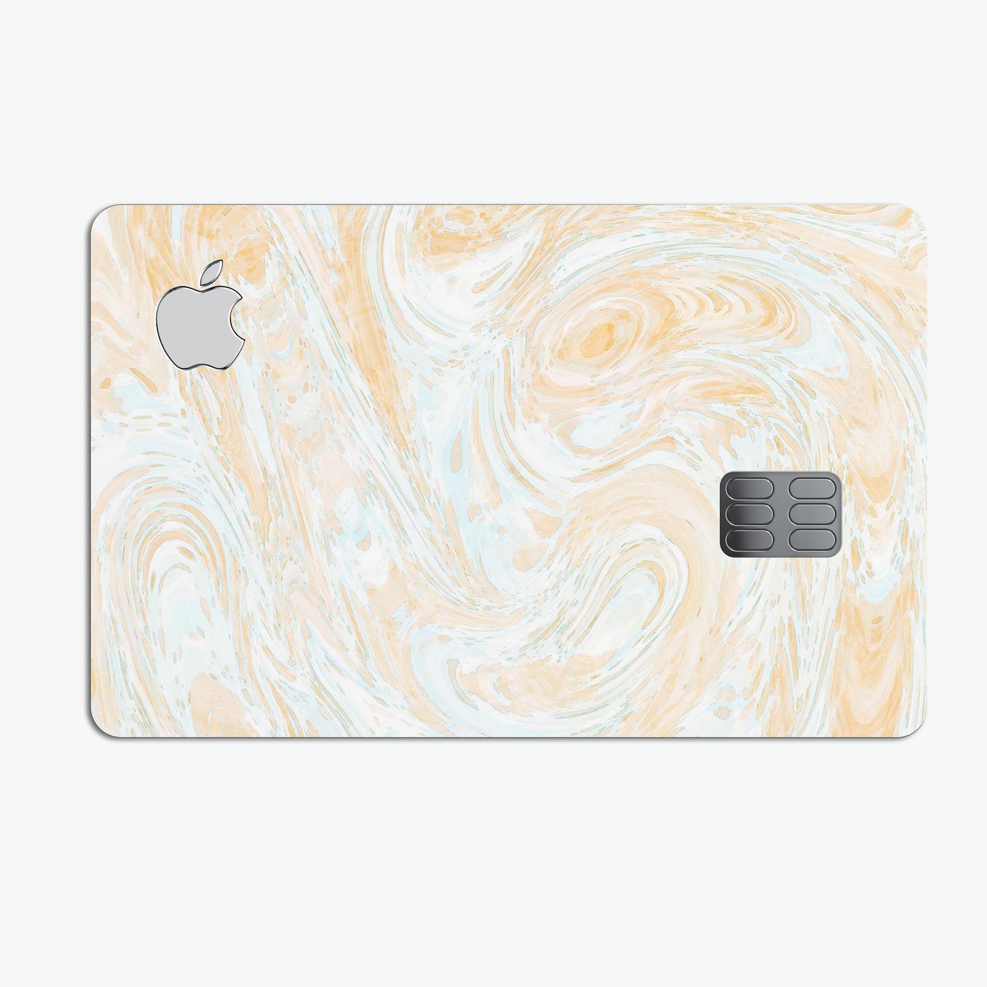 Gold Slate Marble Surface V18 decal skin for Apple Card, showcasing a premium marble design with a glossy finish.