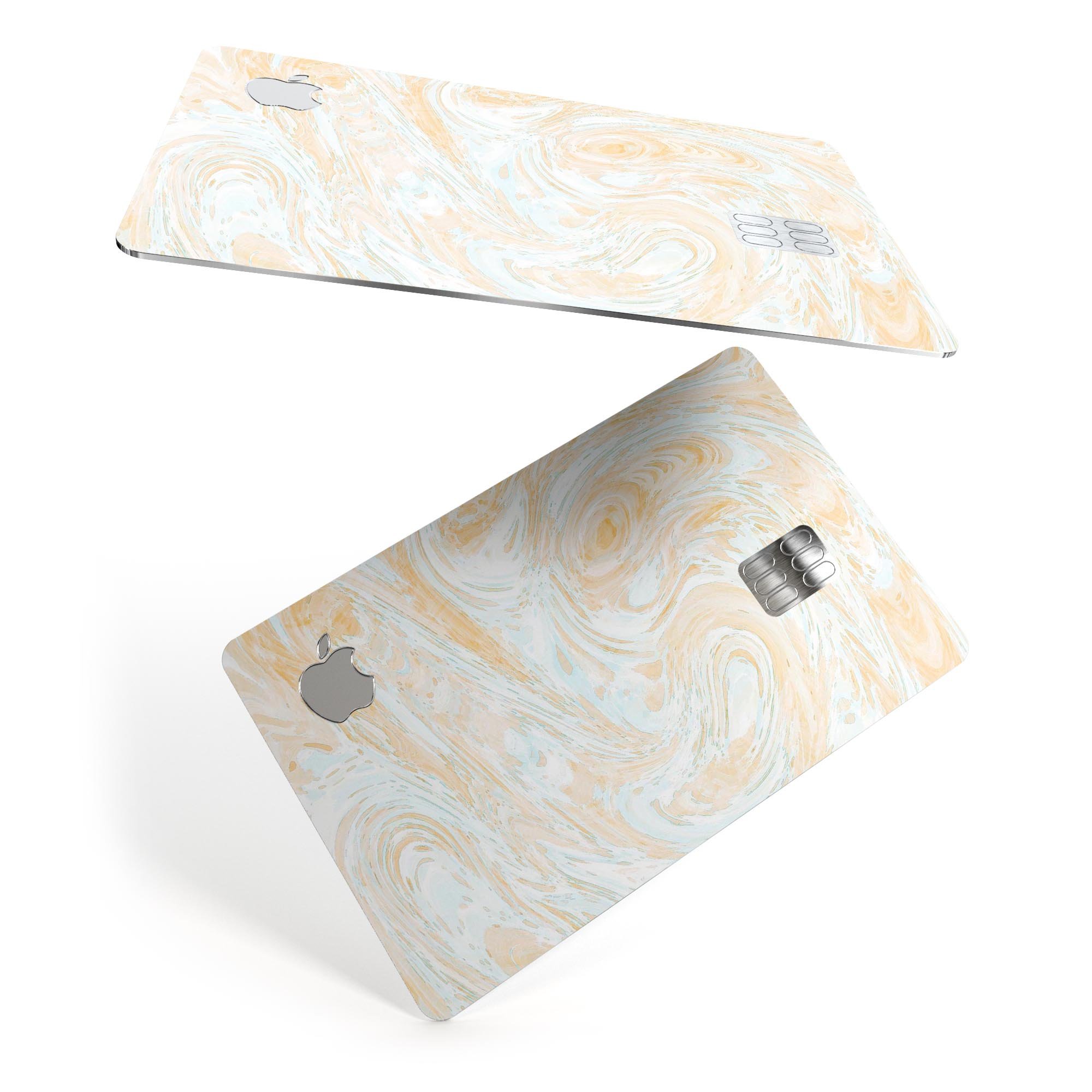 Gold Slate Marble Surface V18 decal skin for Apple Card, showcasing a premium marble design with a glossy finish.