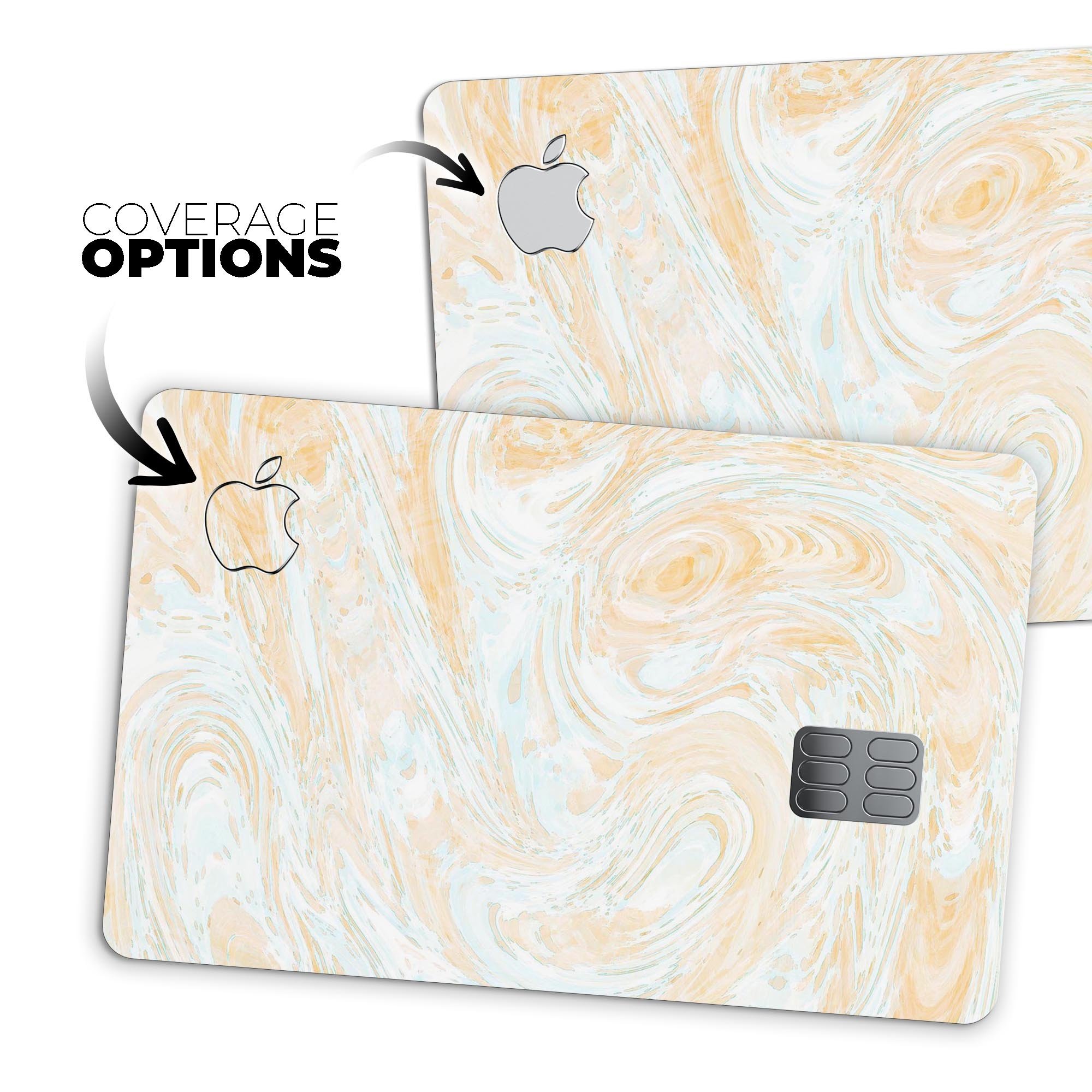 Gold Slate Marble Surface V18 decal skin for Apple Card, showcasing a premium marble design with a glossy finish.