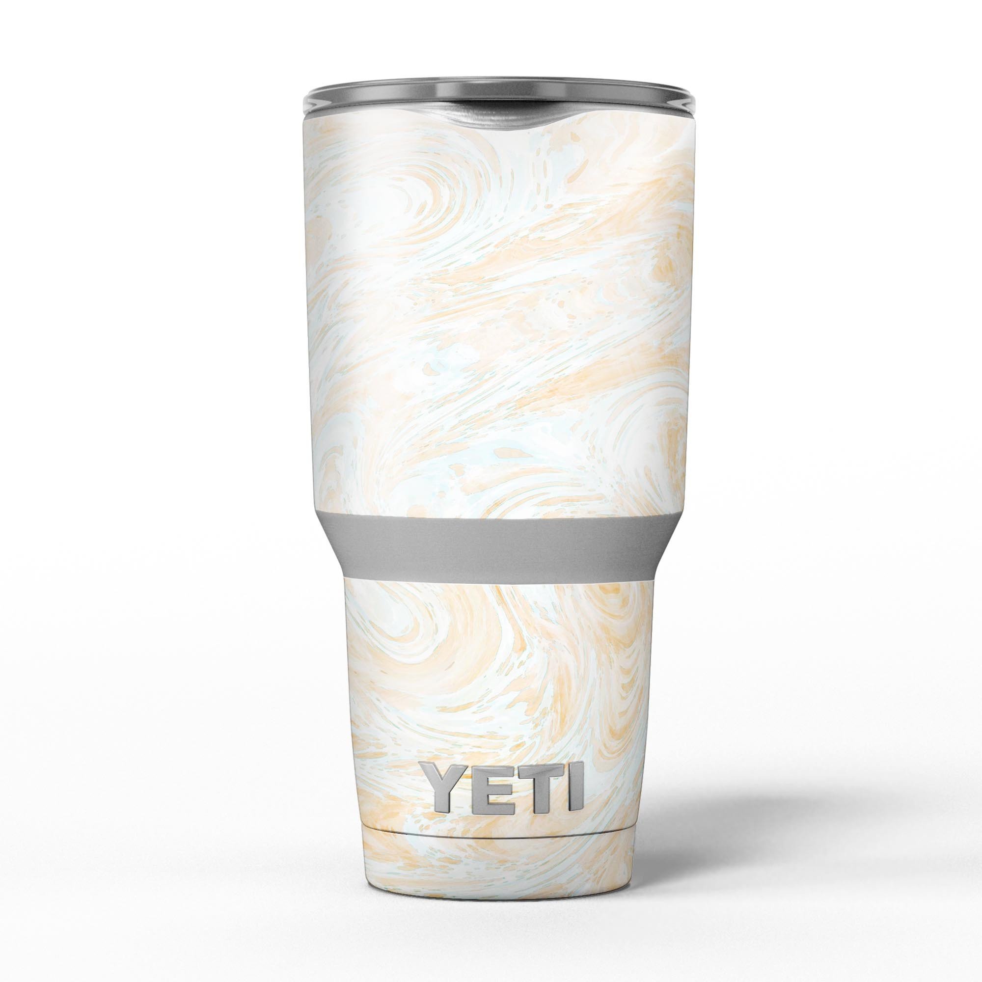 Gold Slate Marble Skin Decal Vinyl Wrap Kit for Yeti Coolers, showcasing a stylish design and premium quality.