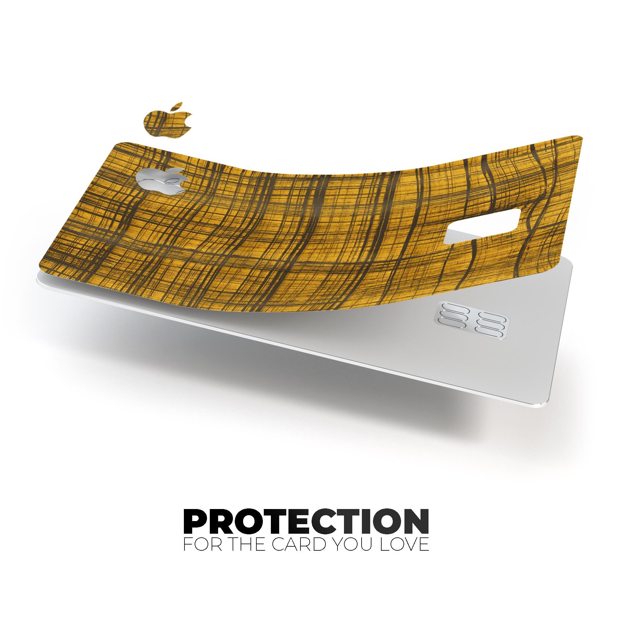 Gold Standard Plaid skin kit for Apple Card, showcasing premium vinyl design and protective features.