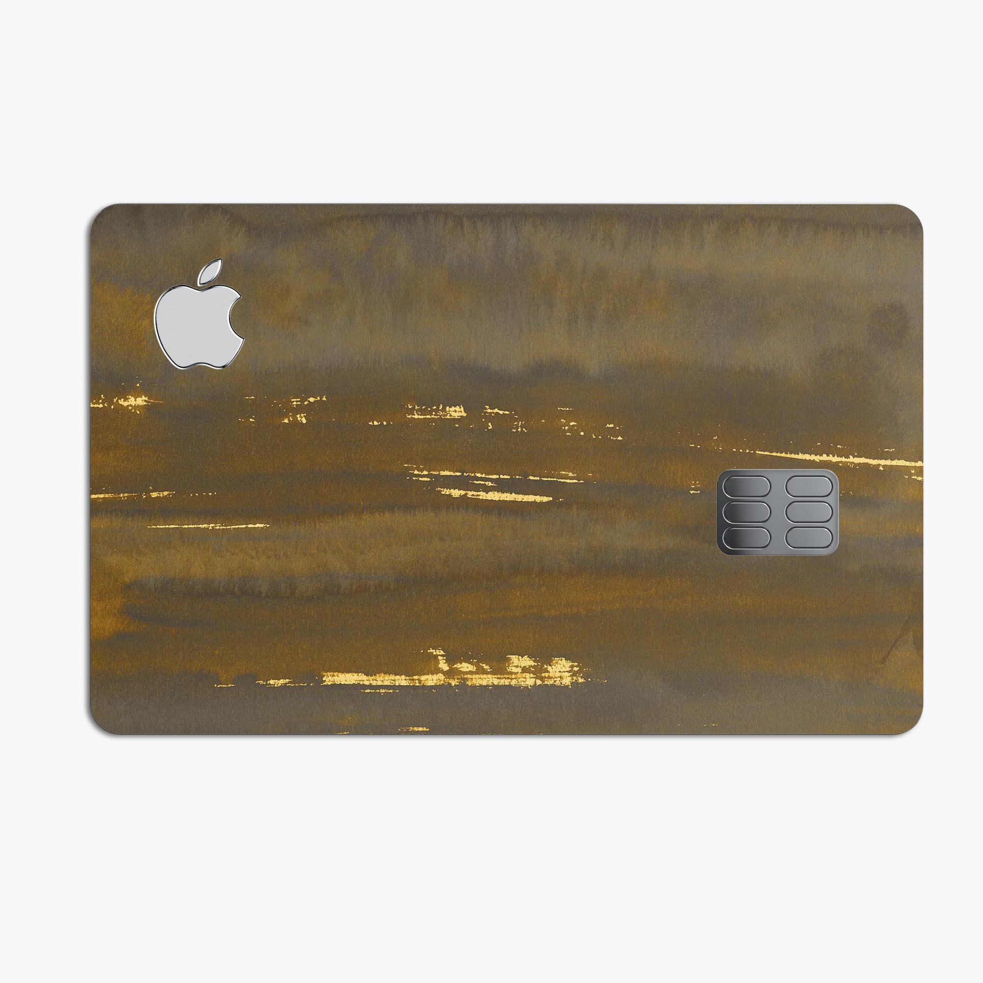 Gold Standard WaterColor Brushed V1 decal for Apple Card, showcasing premium vinyl design with a watercolor brushed finish.