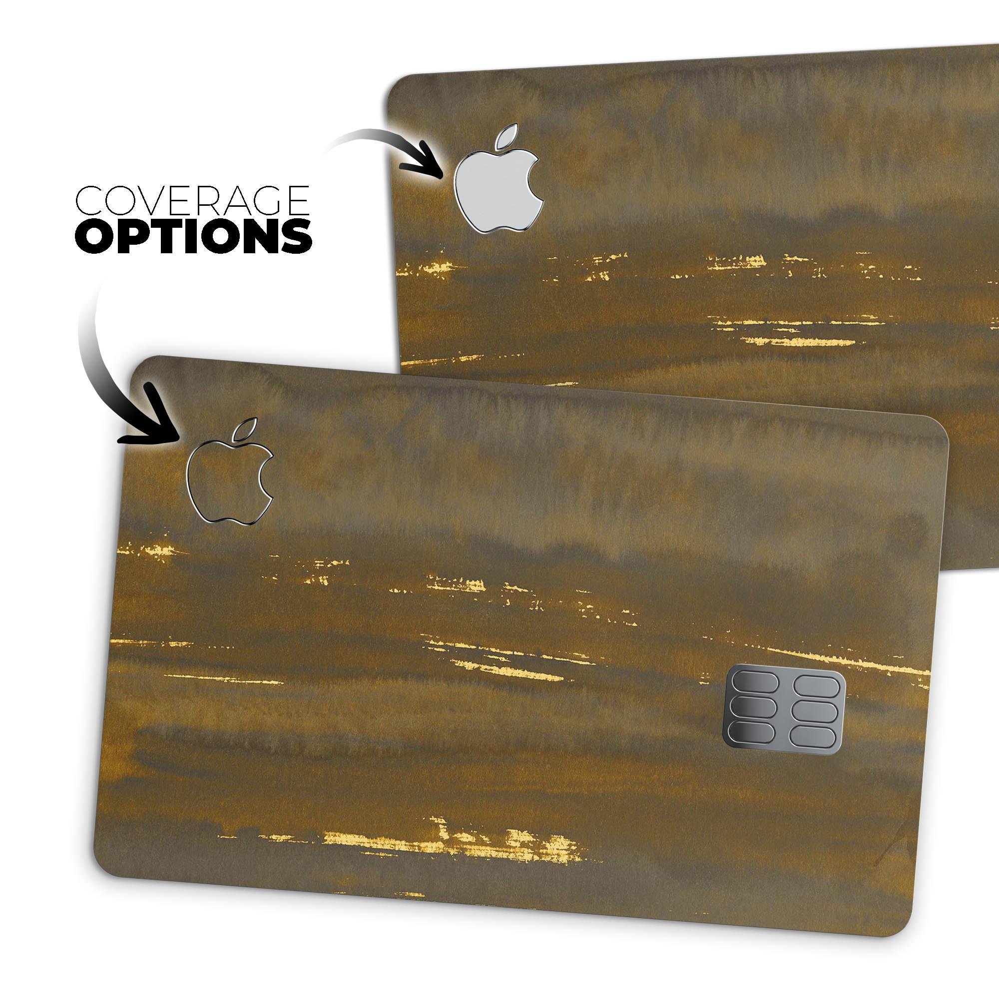 Gold Standard WaterColor Brushed V1 decal for Apple Card, showcasing premium vinyl design with a watercolor brushed finish.
