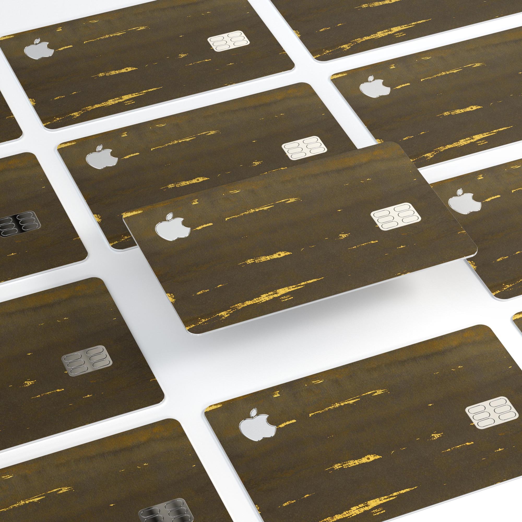 Gold Standard WaterColor Brushed V2 decal for Apple Card, showcasing premium vinyl finish and bubble-free installation.