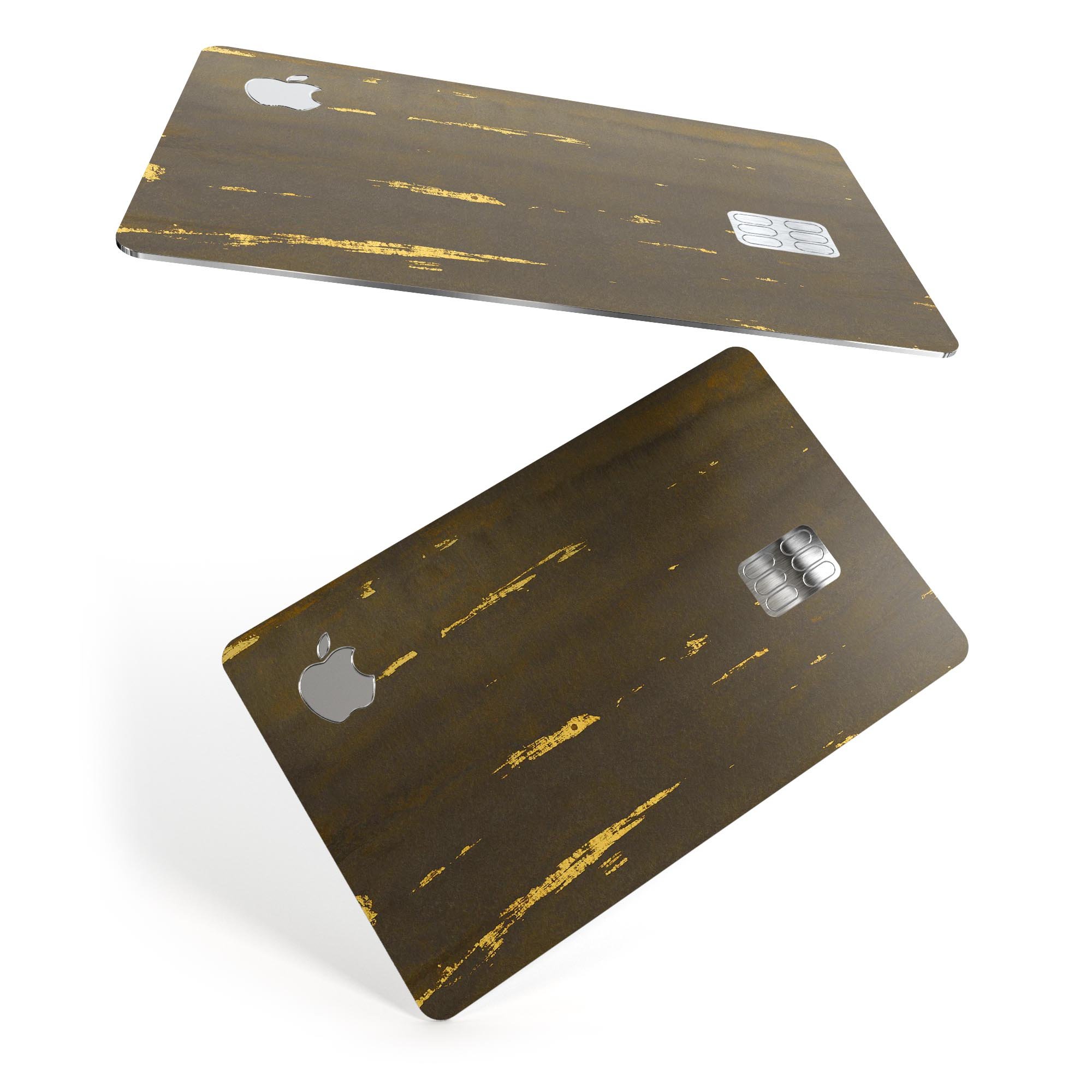 Gold Standard WaterColor Brushed V2 decal for Apple Card, showcasing premium vinyl finish and bubble-free installation.