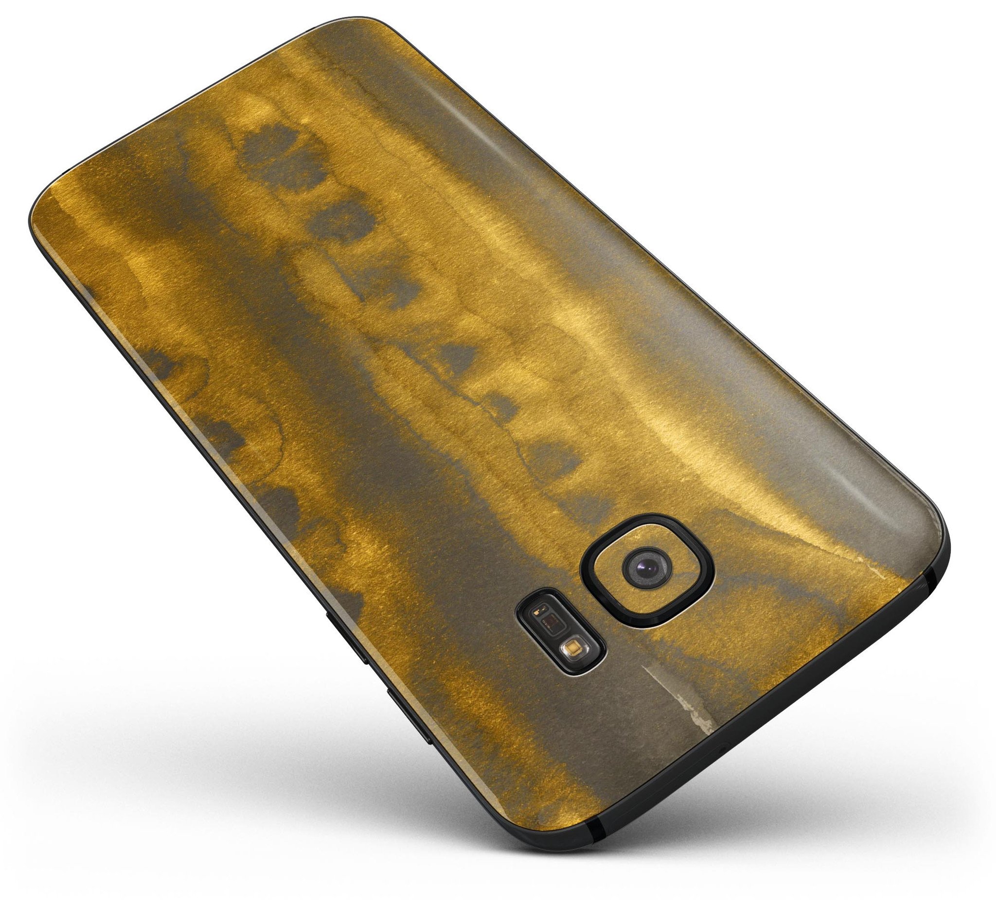 Gold Standard WaterColor Brushed V4 skin kit for Samsung Galaxy S7/S7 Edge, showcasing vibrant colors and premium vinyl material.