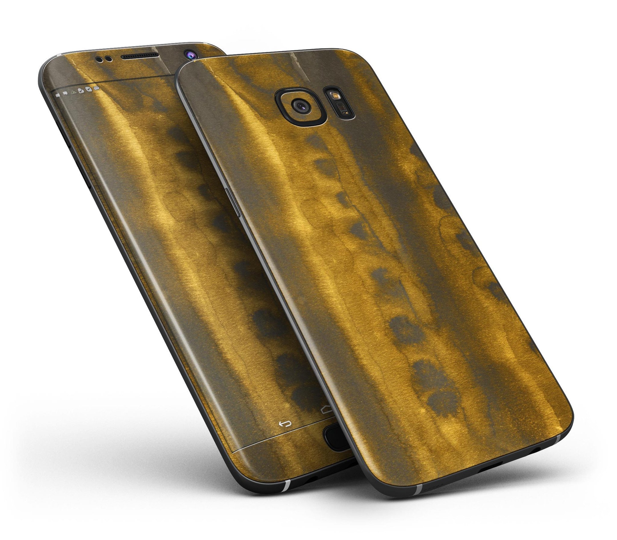 Gold Standard WaterColor Brushed V4 skin kit for Samsung Galaxy S7/S7 Edge, showcasing vibrant colors and premium vinyl material.