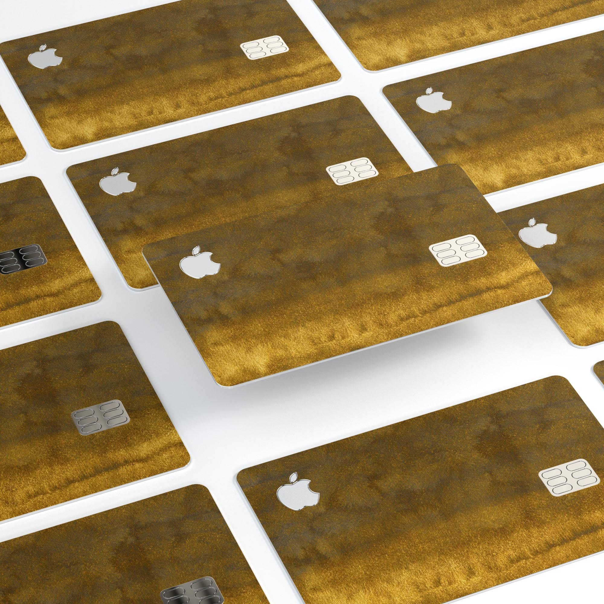 Gold Standard WaterColor V2 decal skin for Apple Card, showcasing premium vinyl design and protective features.
