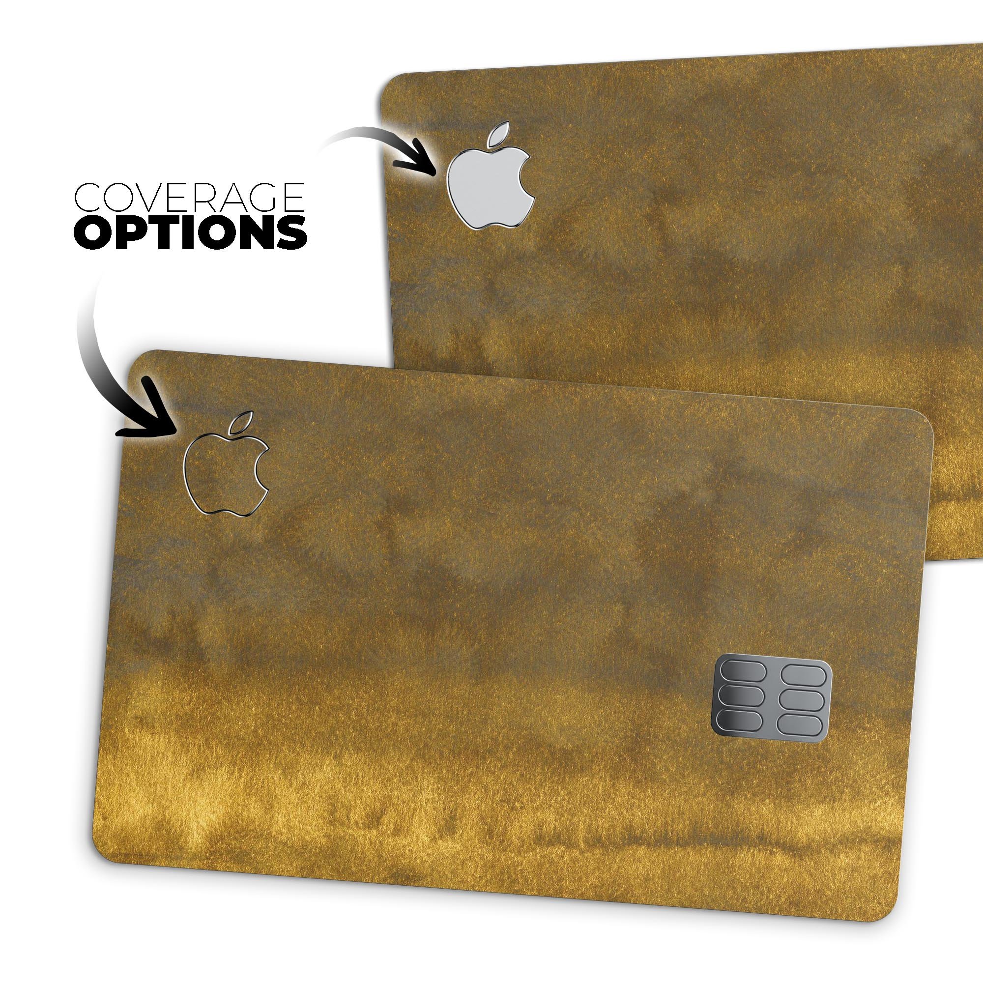 Gold Standard WaterColor V2 decal skin for Apple Card, showcasing premium vinyl design and protective features.