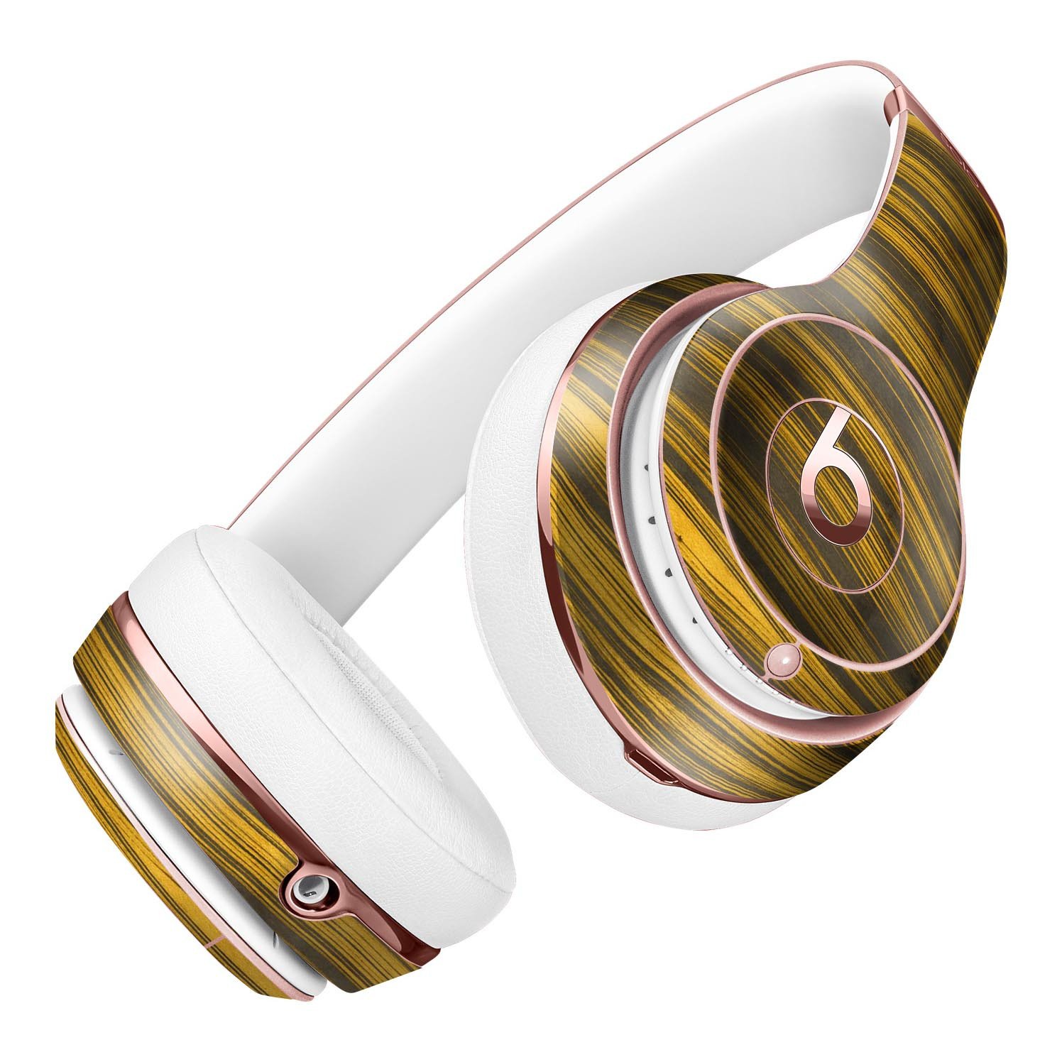 Gold Standard ZebraWood Full-Body Skin Kit for Beats by Dre Solo 3, showcasing a stylish wood grain design.