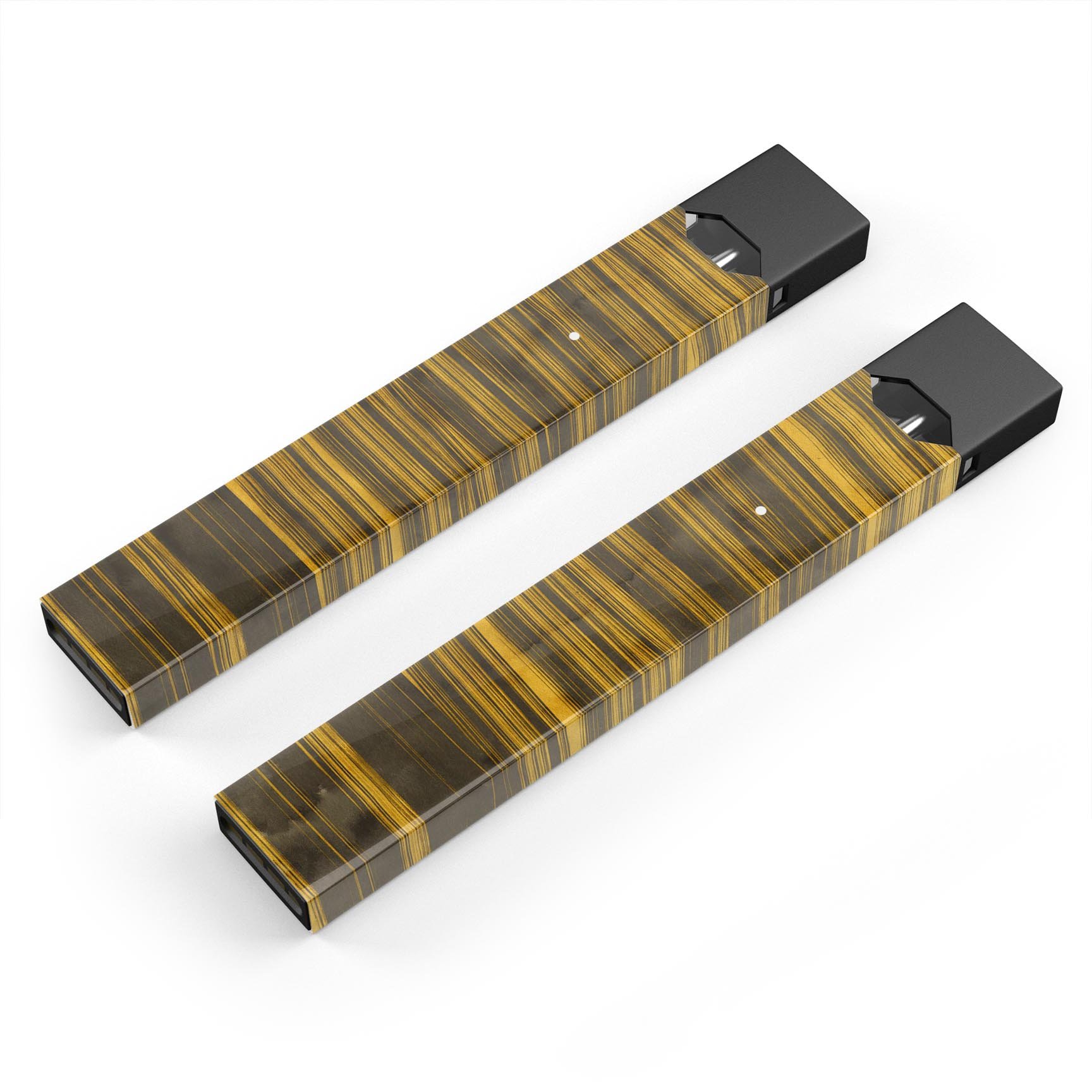 Gold Standard ZebraWood skin-wrap sticker designed for JUUL vaping device, showcasing a unique wood grain pattern.