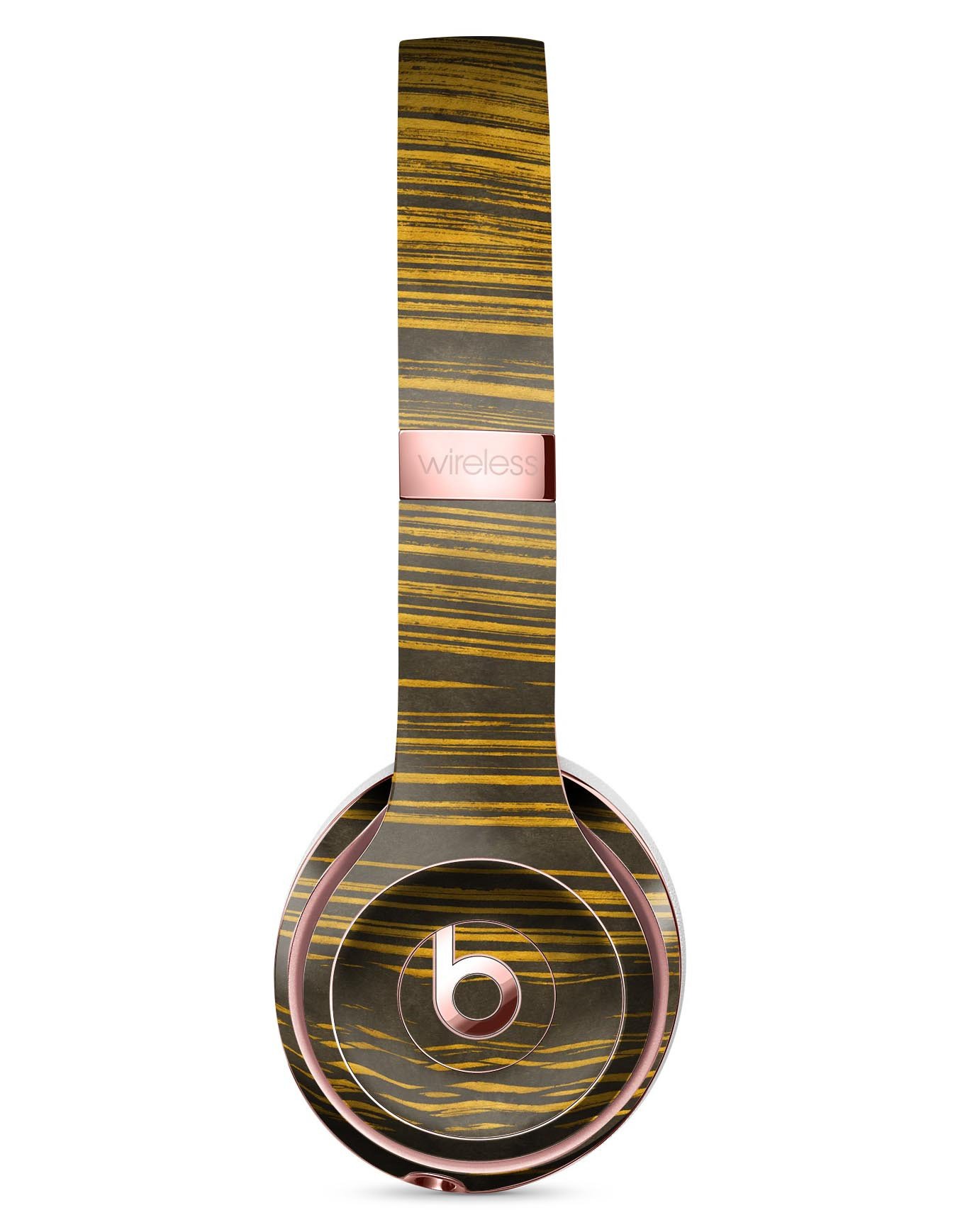 Gold Standard ZebraWood V2 Full-Body Skin Kit for Beats by Dre Solo 3 Wireless Headphones, showcasing a stylish wood grain design.