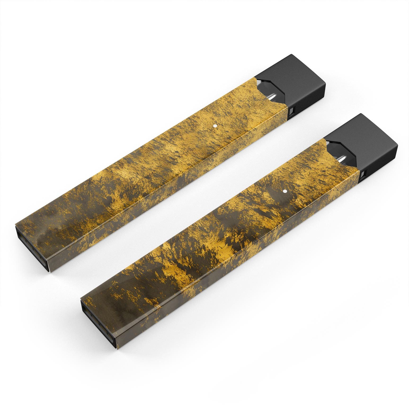 Golden Brush Fire V2 skin-wrap sticker designed for JUUL vaping device, featuring a vibrant golden brush design and protective lamination.