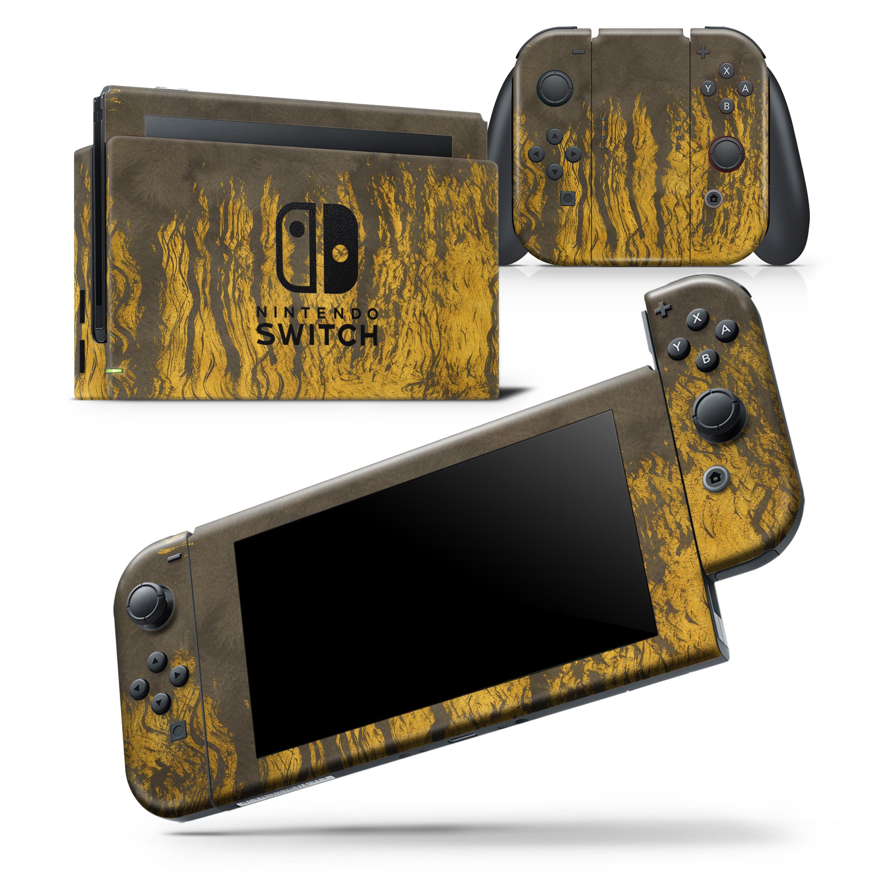 Golden Burnt Ramen V2 skin wrap decal for Nintendo Switch Lite, featuring a vibrant design that enhances the console's appearance.
