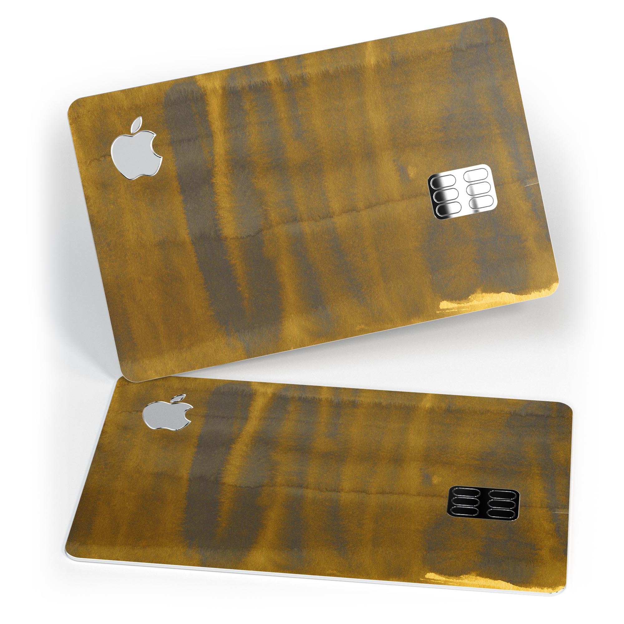 Golden Cliff Reflection skin kit for Apple Card, showcasing premium vinyl design and protective features.