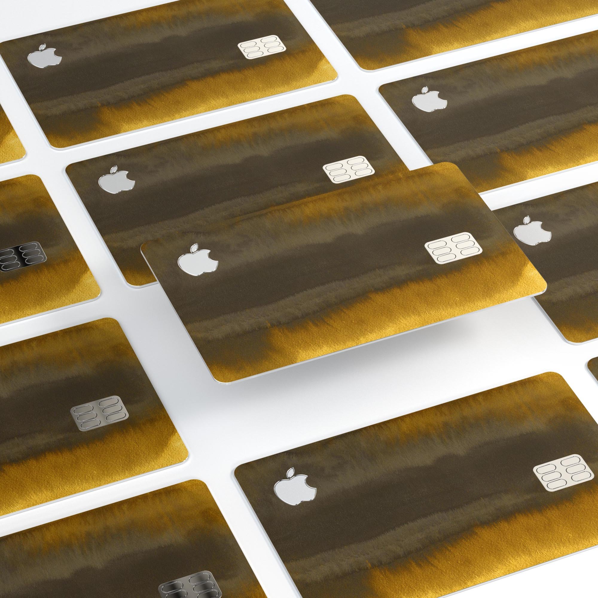 Golden Corners V2 decal skin kit for Apple Card, showcasing premium vinyl material and sleek design options.